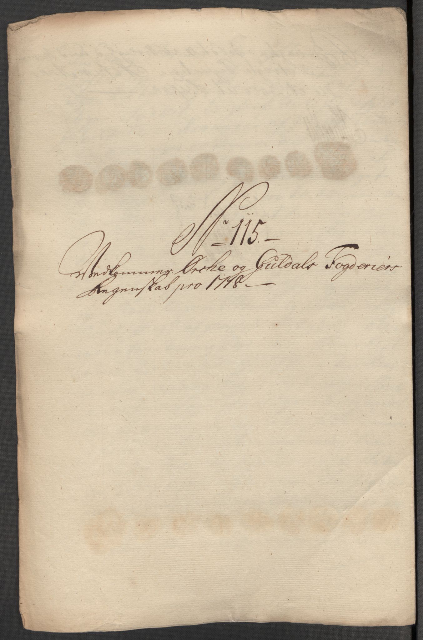 Rentekammeret inntil 1814, Reviderte regnskaper, Fogderegnskap, RA/EA-4092/R60/L3972: Fogderegnskap Orkdal og Gauldal, 1718, p. 313