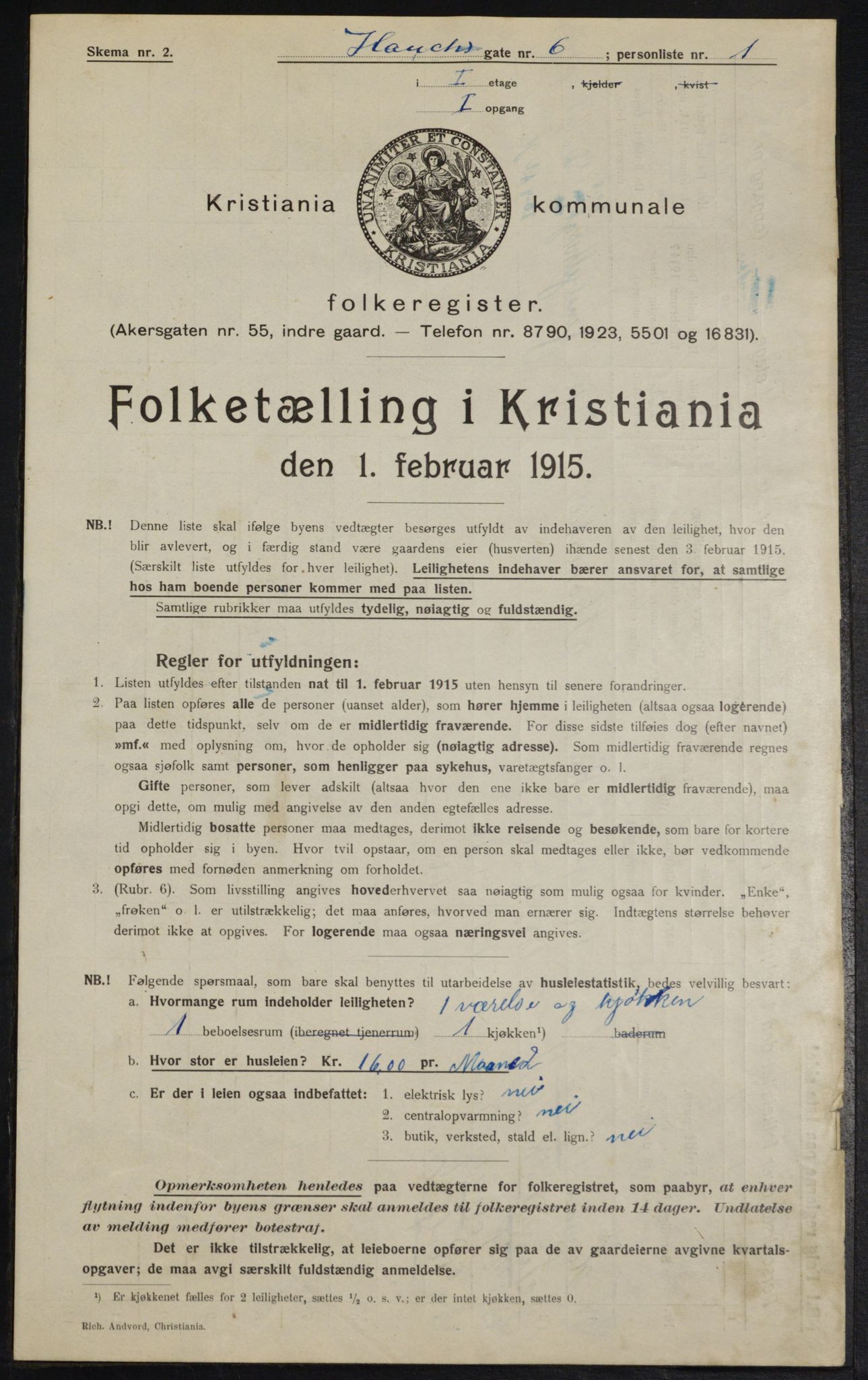 OBA, Municipal Census 1915 for Kristiania, 1915, p. 34798