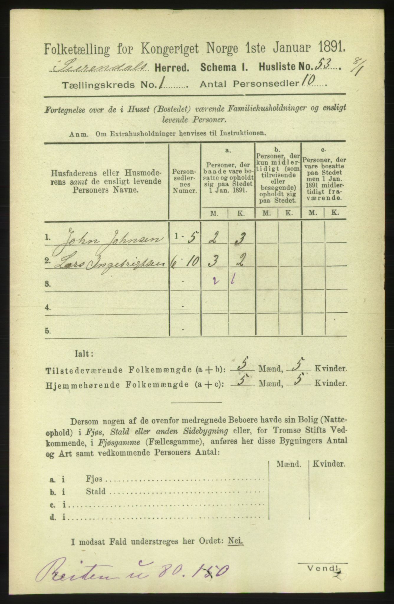 RA, 1891 census for 1566 Surnadal, 1891, p. 90