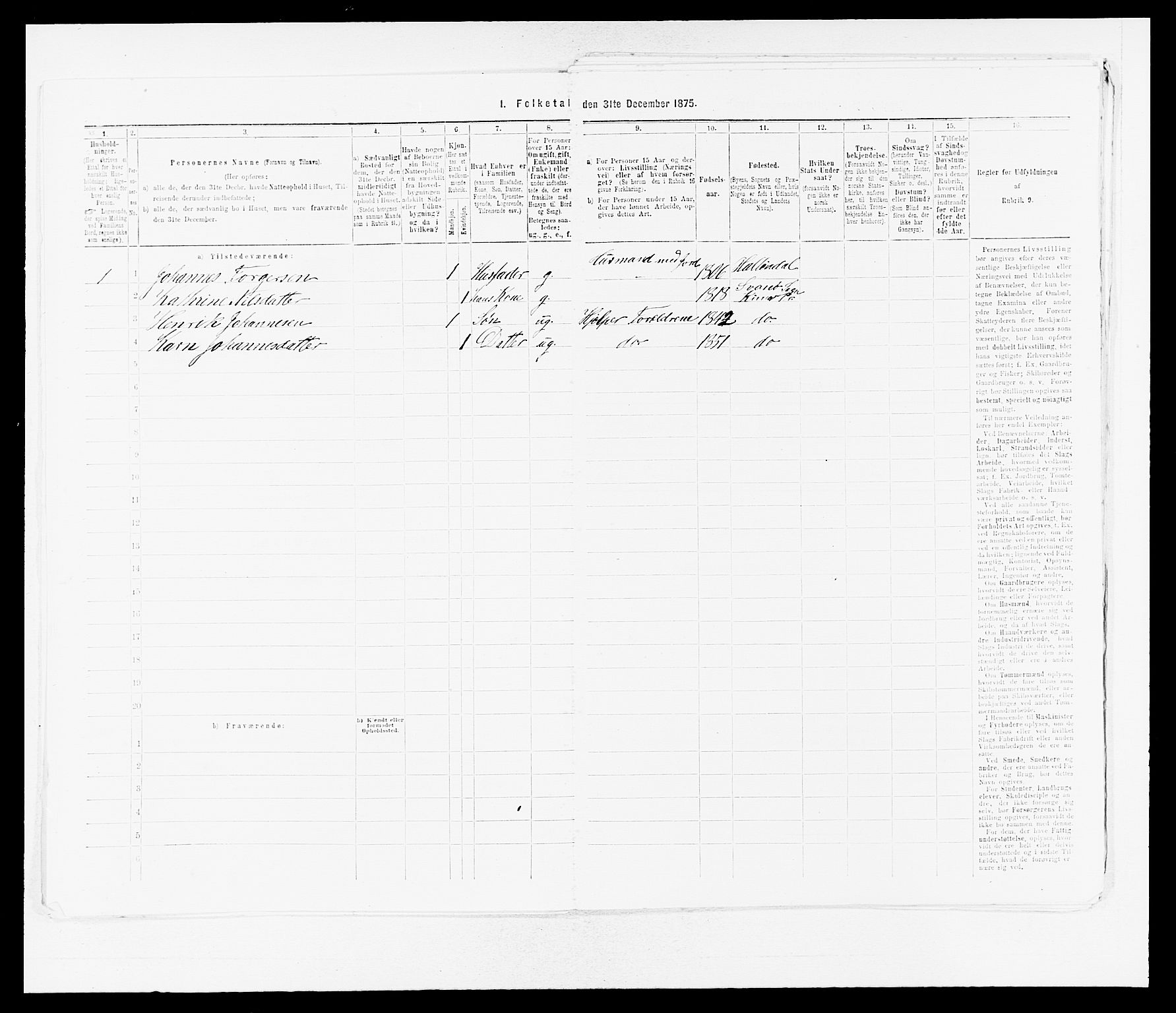 SAB, 1875 census for 1437L Kinn/Kinn og Svanøy, 1875, p. 606