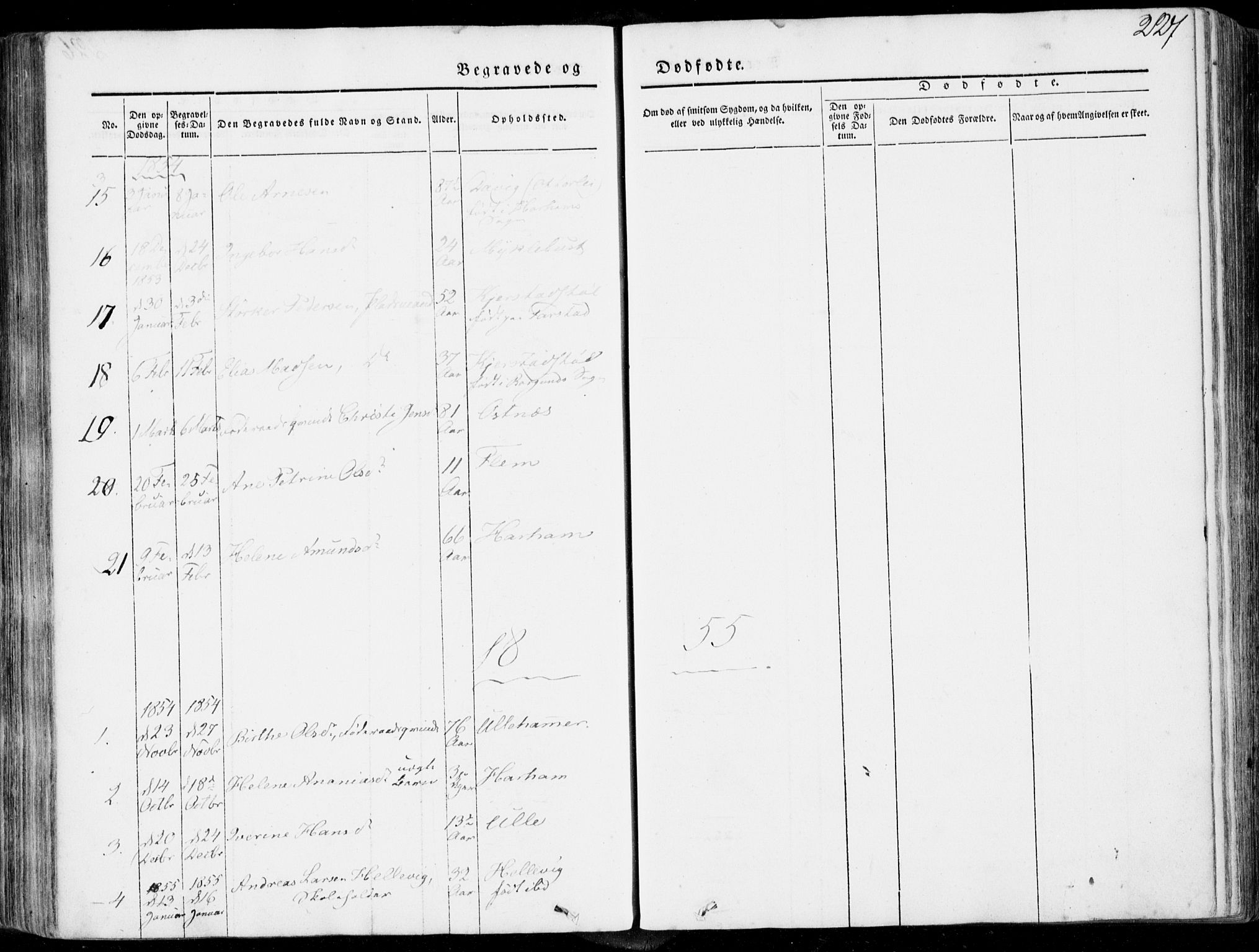 Ministerialprotokoller, klokkerbøker og fødselsregistre - Møre og Romsdal, SAT/A-1454/536/L0497: Parish register (official) no. 536A06, 1845-1865, p. 227