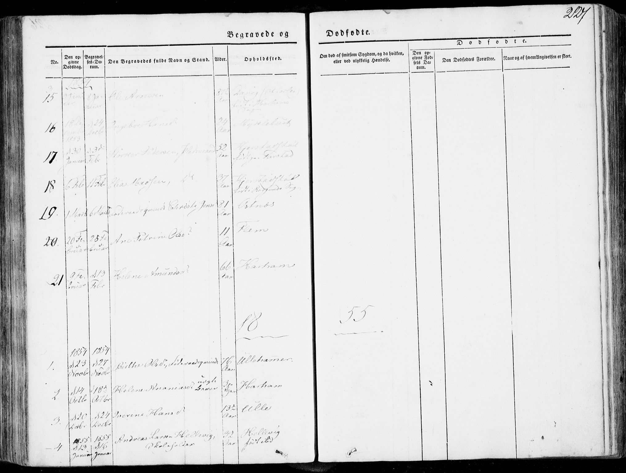 Ministerialprotokoller, klokkerbøker og fødselsregistre - Møre og Romsdal, AV/SAT-A-1454/536/L0497: Parish register (official) no. 536A06, 1845-1865, p. 227