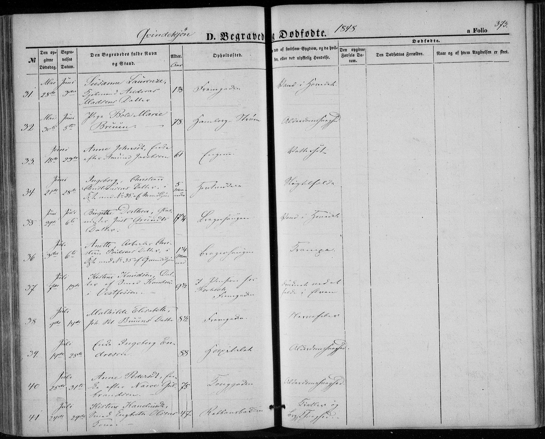 Bragernes kirkebøker, AV/SAKO-A-6/F/Fb/L0002: Parish register (official) no. II 2, 1848-1859, p. 373