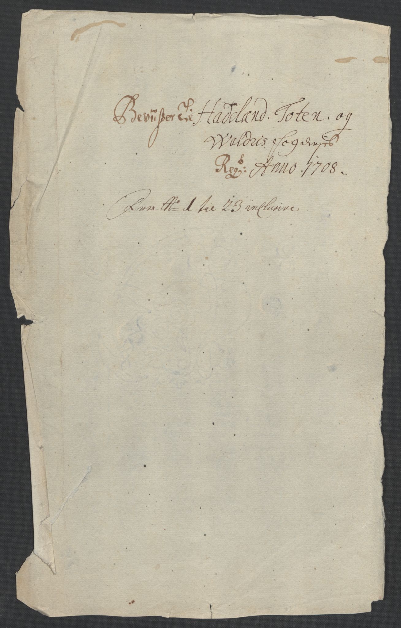 Rentekammeret inntil 1814, Reviderte regnskaper, Fogderegnskap, AV/RA-EA-4092/R18/L1305: Fogderegnskap Hadeland, Toten og Valdres, 1707-1708, p. 421