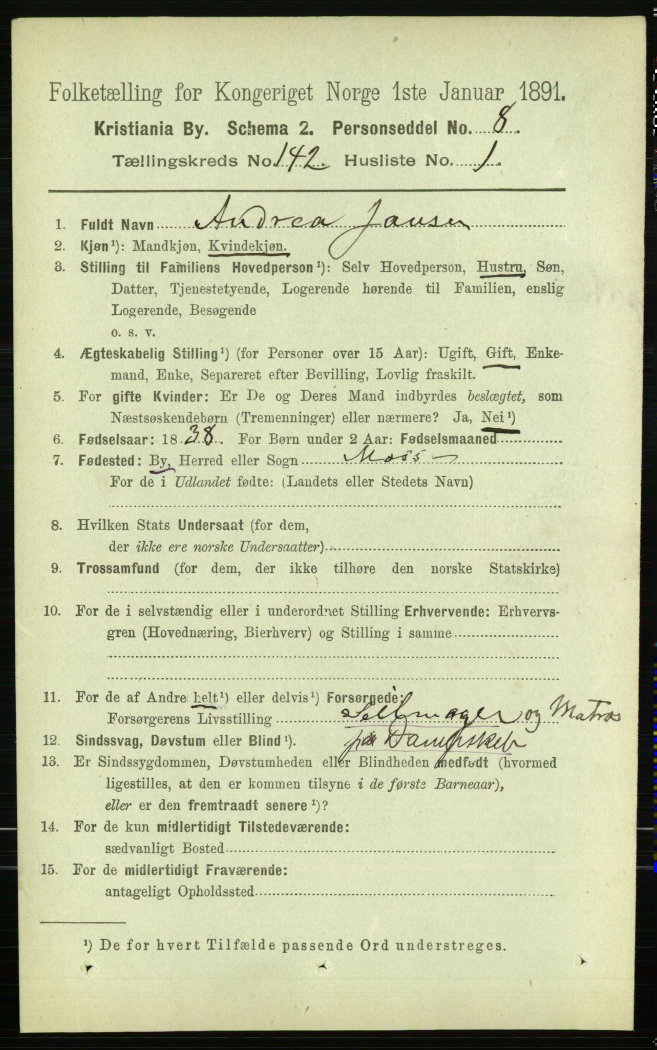 RA, 1891 census for 0301 Kristiania, 1891, p. 78351