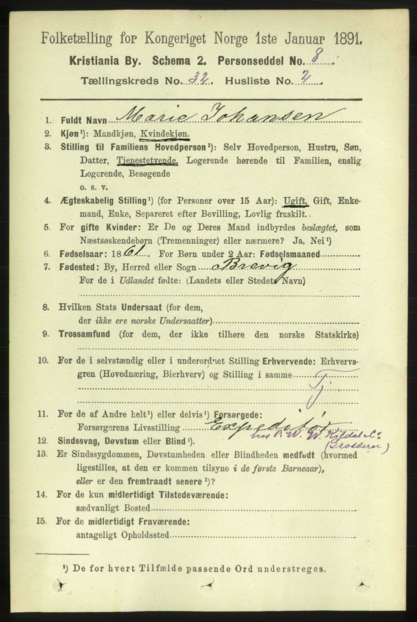 RA, 1891 census for 0301 Kristiania, 1891, p. 16891