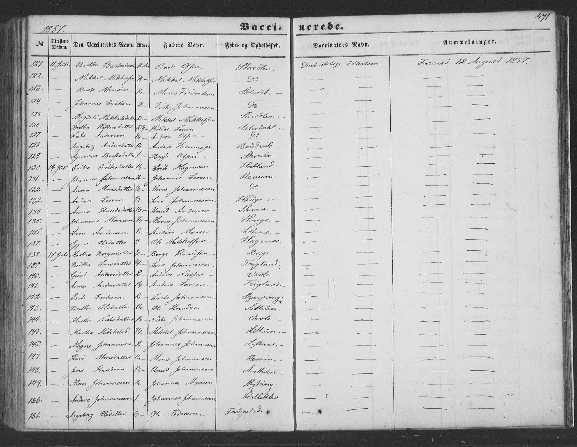 Haus sokneprestembete, AV/SAB-A-75601/H/Haa: Parish register (official) no. A 16 II, 1848-1857, p. 471