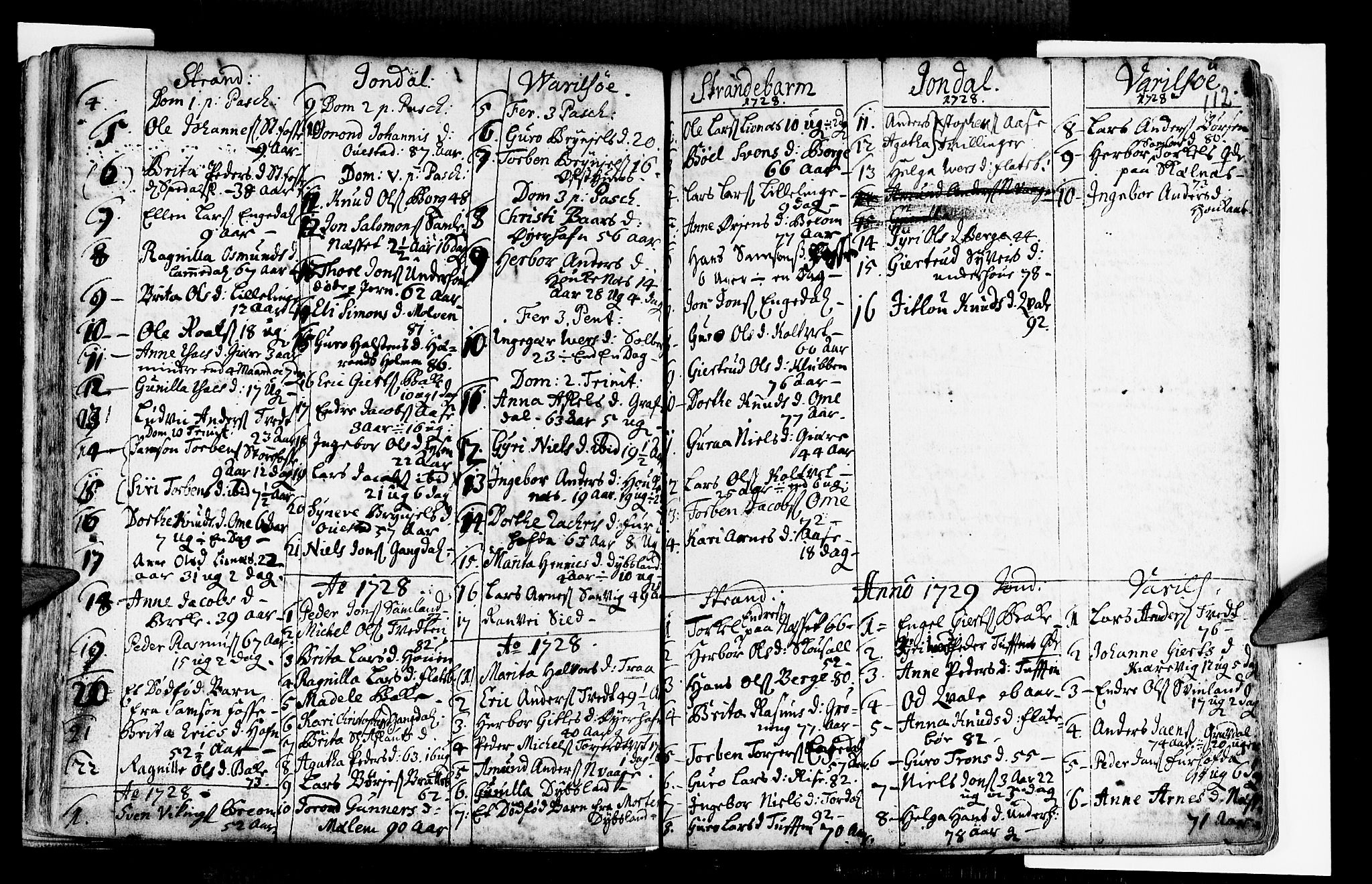 Strandebarm sokneprestembete, AV/SAB-A-78401/H/Haa: Parish register (official) no. A 2 /1, 1727-1750, p. 112