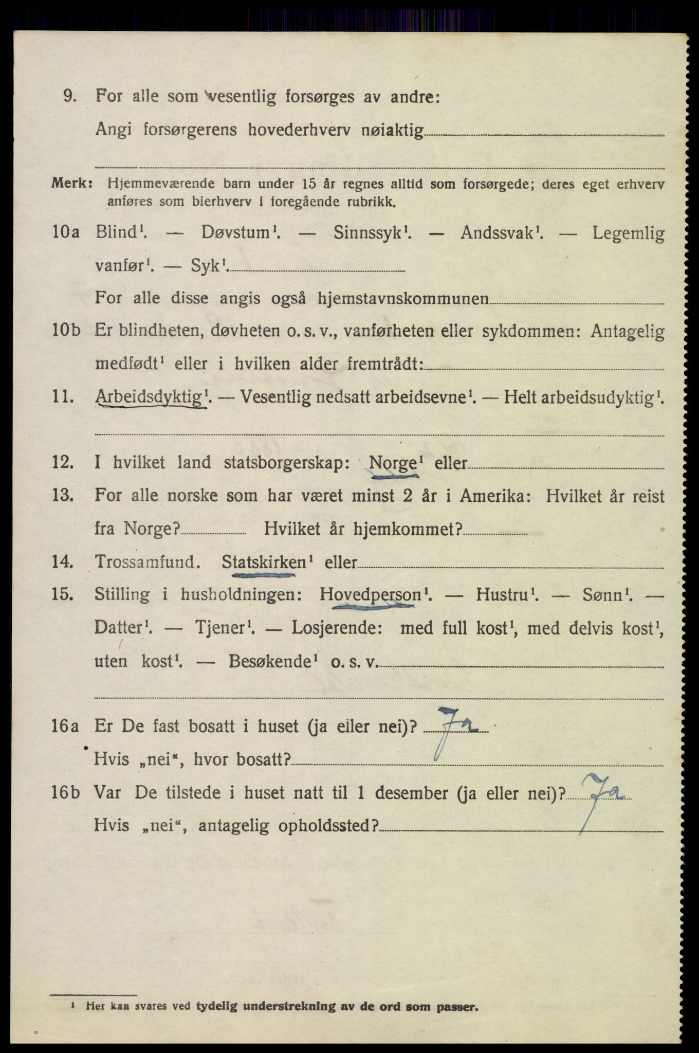 SAK, 1920 census for Høvåg, 1920, p. 3819