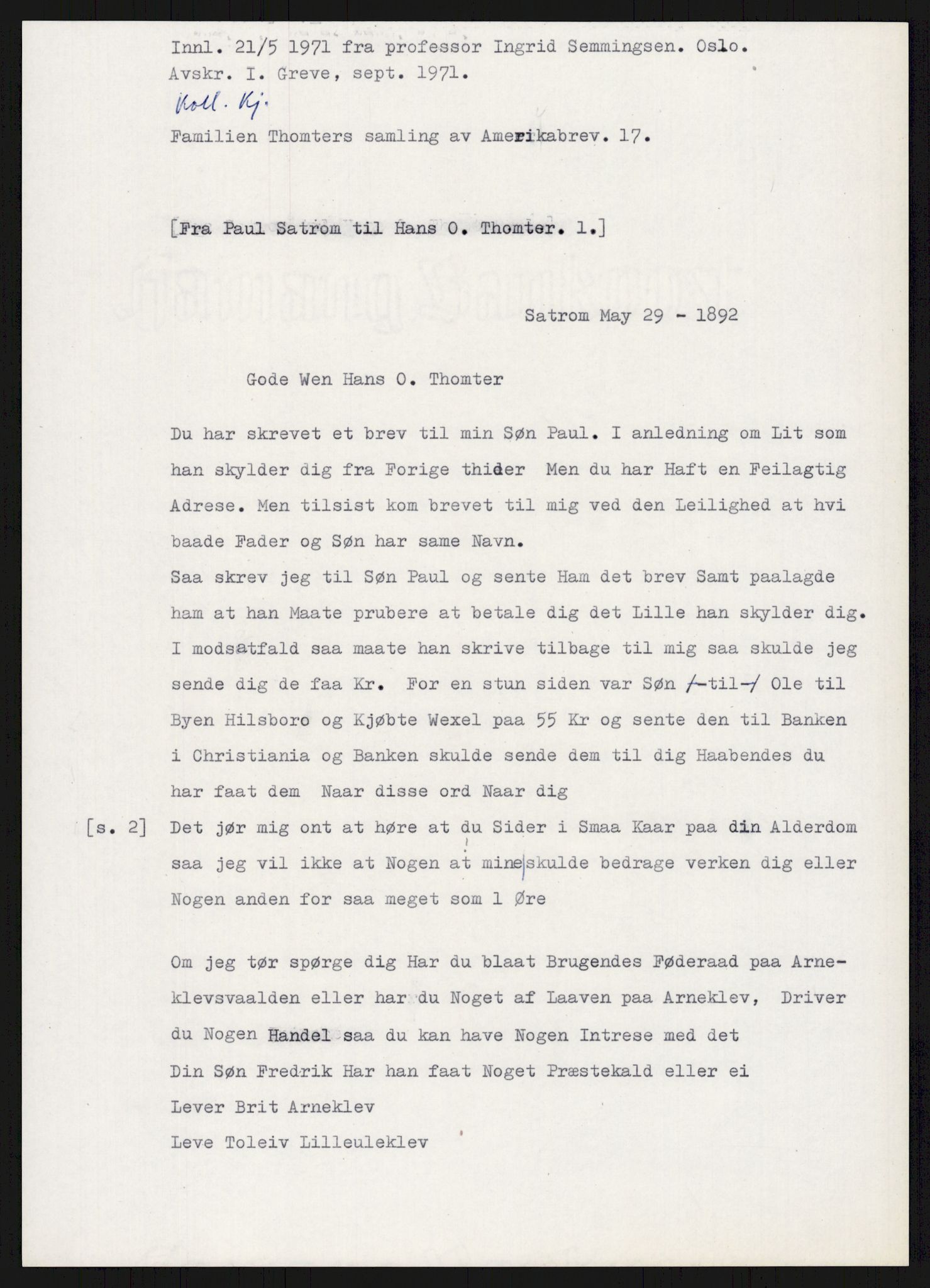 Samlinger til kildeutgivelse, Amerikabrevene, AV/RA-EA-4057/F/L0015: Innlån fra Oppland: Sæteren - Vigerust, 1838-1914, p. 379