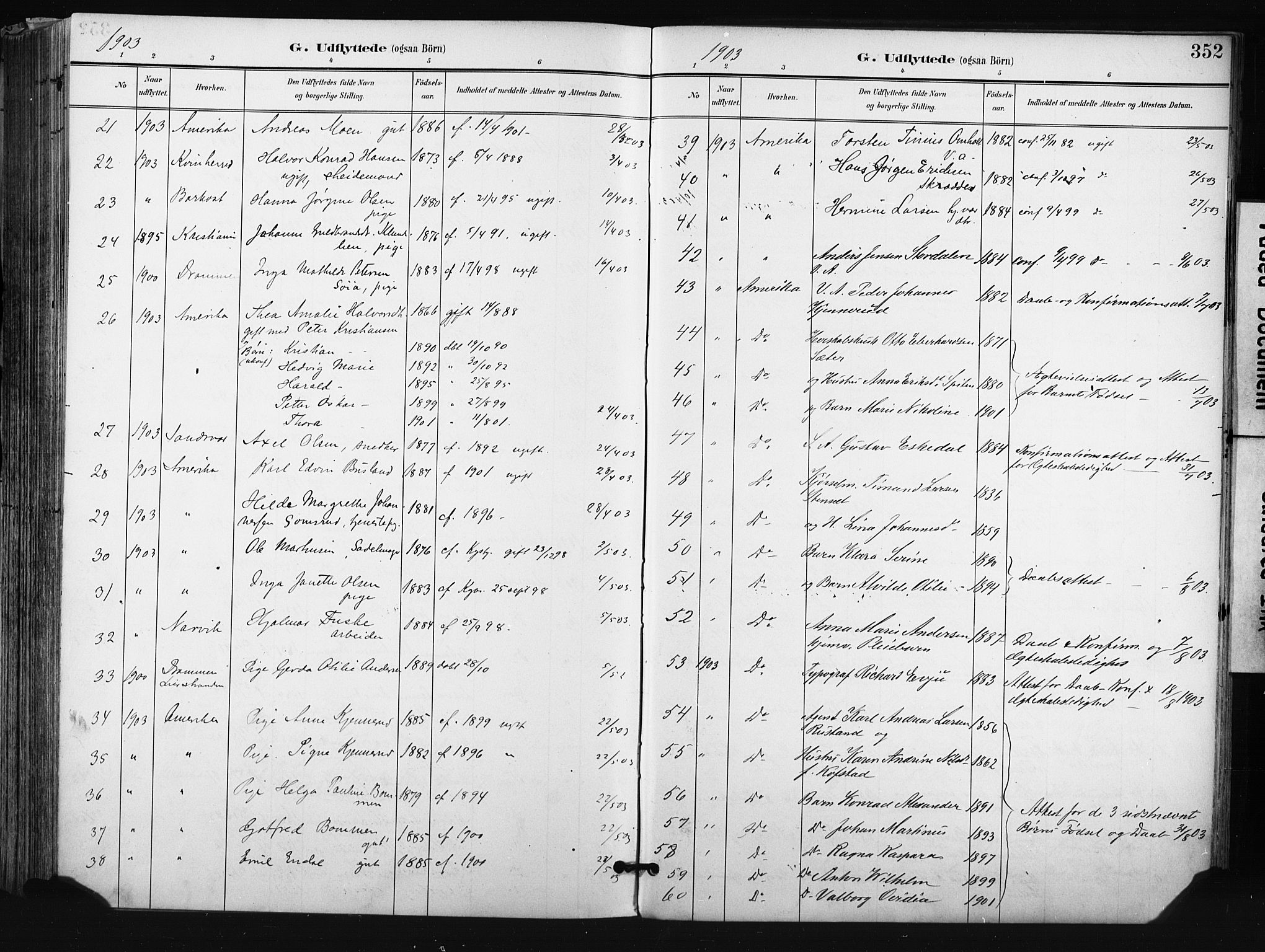 Kongsberg kirkebøker, AV/SAKO-A-22/F/Fb/L0003: Parish register (official) no. II 3, 1896-1905, p. 352