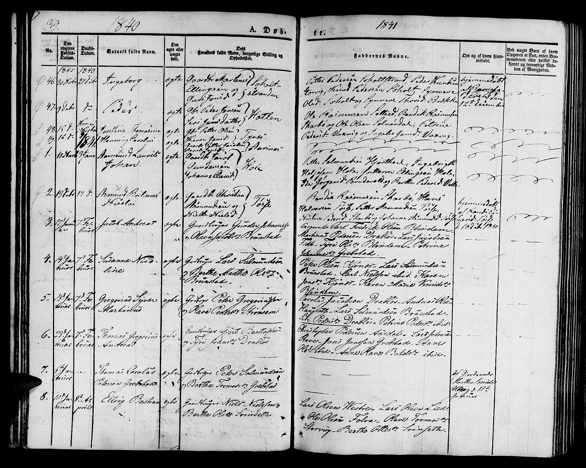 Ministerialprotokoller, klokkerbøker og fødselsregistre - Møre og Romsdal, SAT/A-1454/522/L0311: Parish register (official) no. 522A06, 1832-1842, p. 39