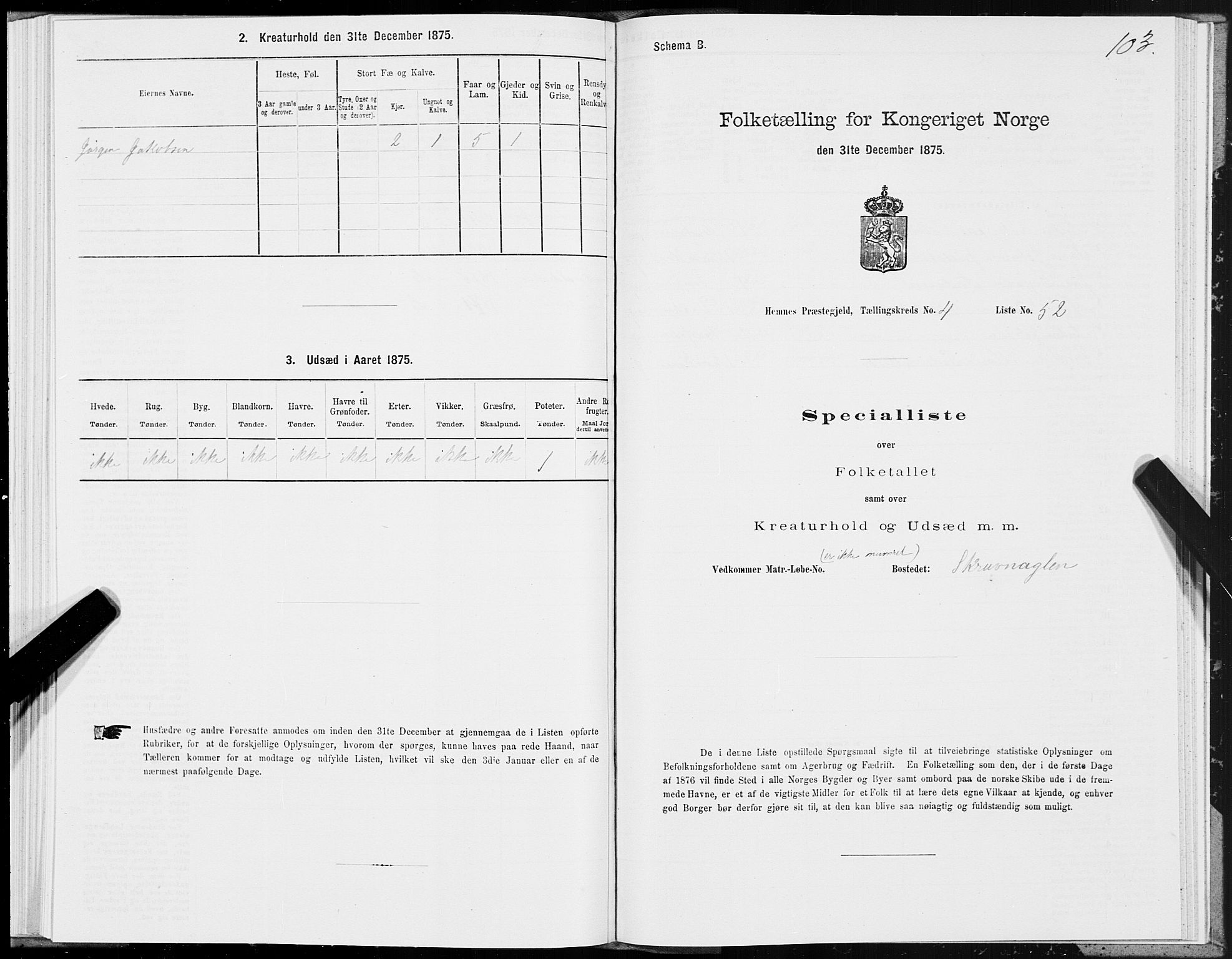 SAT, 1875 census for 1832P Hemnes, 1875, p. 3103