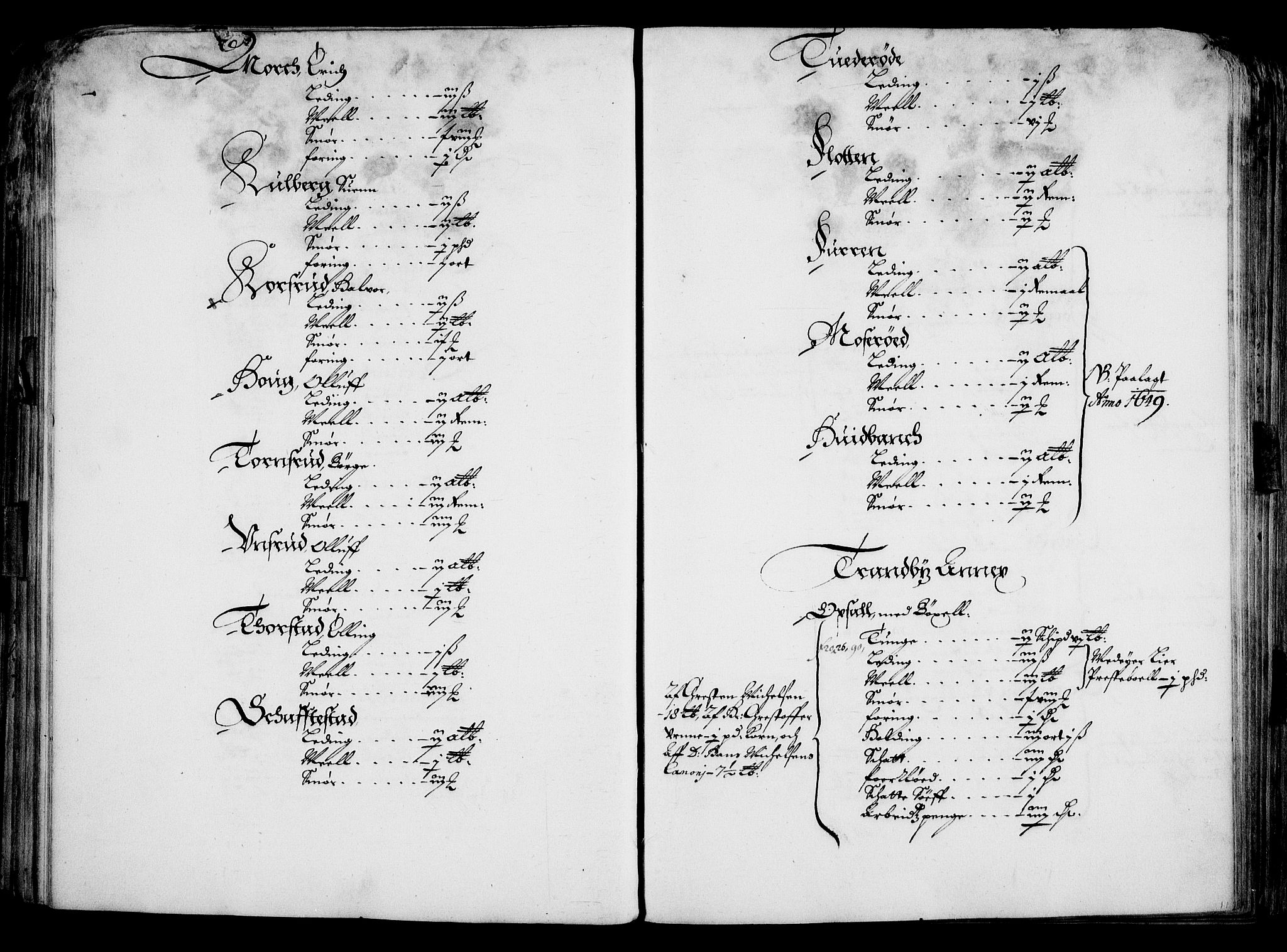 Rentekammeret inntil 1814, Realistisk ordnet avdeling, RA/EA-4070/On/L0001/0001: Statens gods / [Jj 1]: Jordebok over Hannibal Sehesteds gods, 1651, p. 70