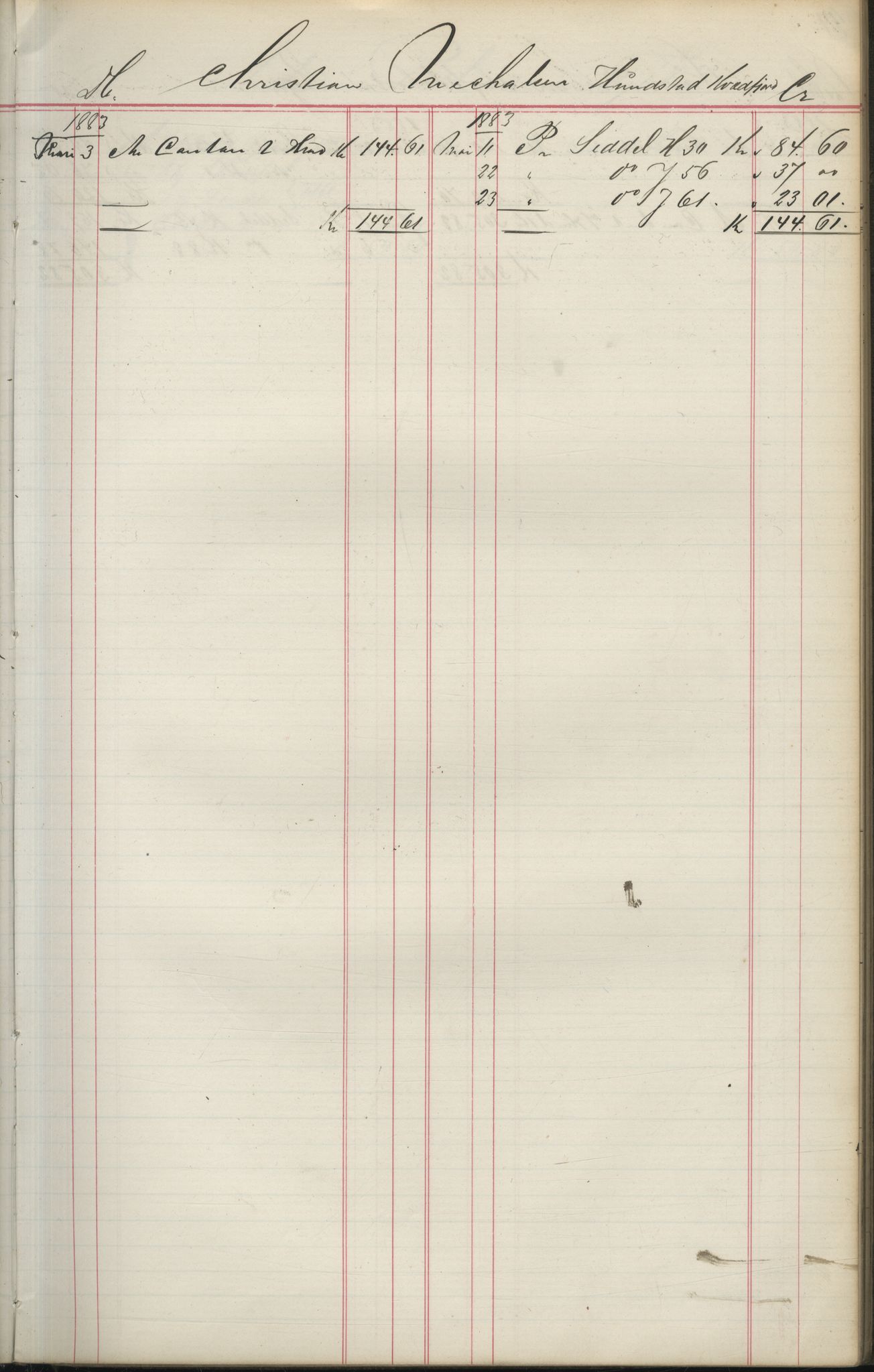 Brodtkorb handel A/S, VAMU/A-0001/F/Fa/L0004/0001: Kompanibøker. Utensogns / Compagnibog for Udensogns Fiskere No 15. Fra A - H, 1882-1895, p. 93