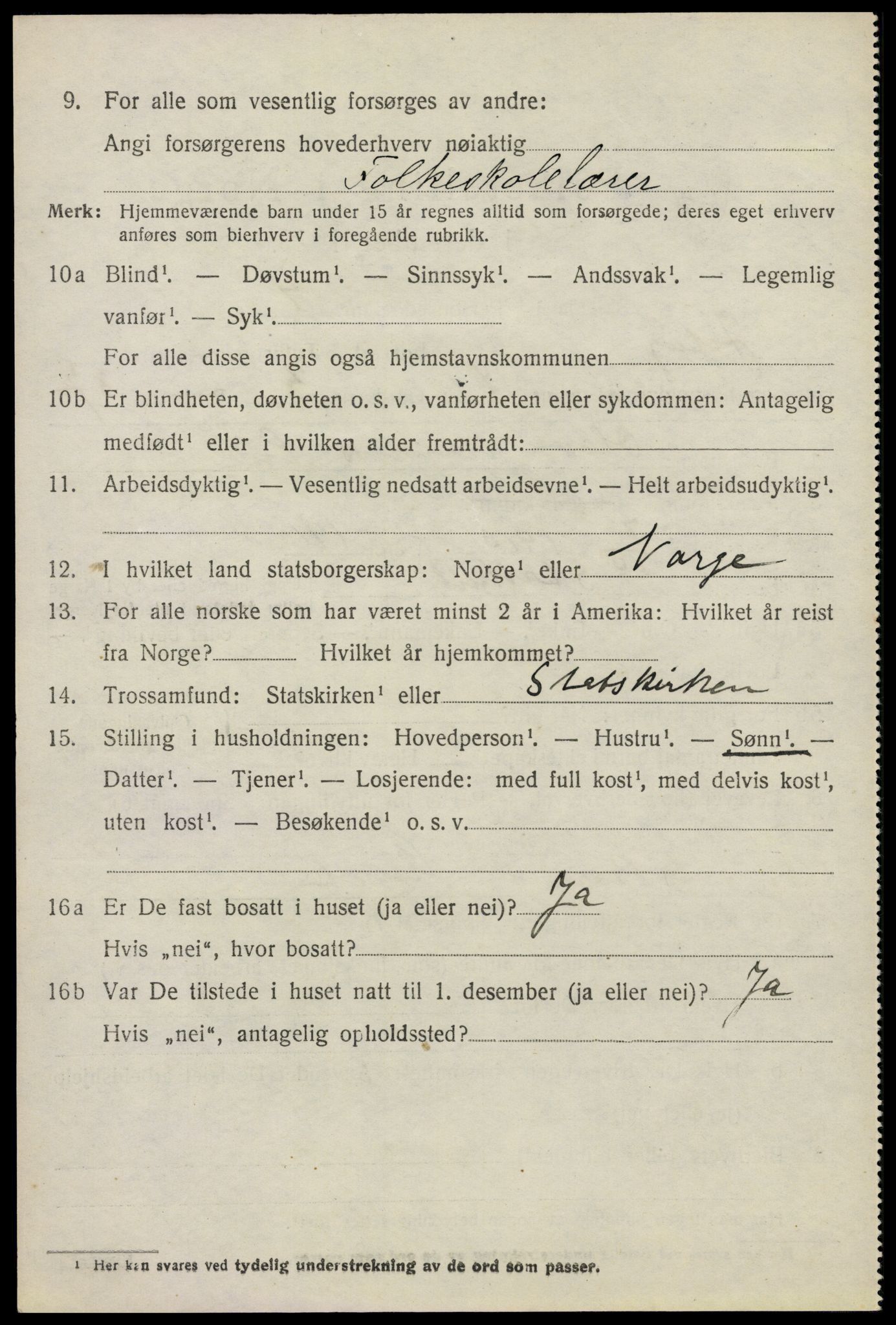 SAO, 1920 census for Moss land district, 1920, p. 2688