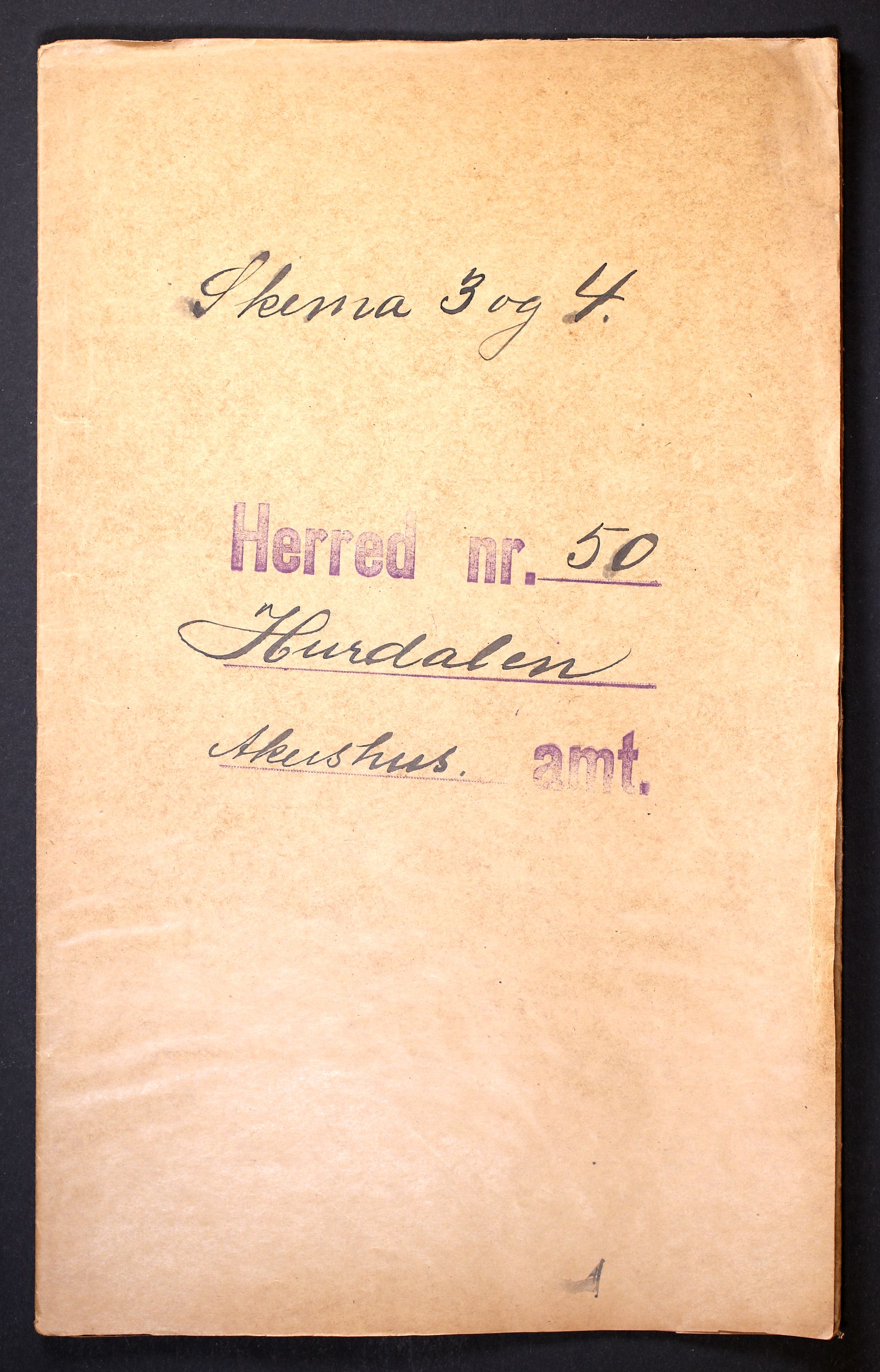 RA, 1910 census for Hurdal, 1910, p. 1