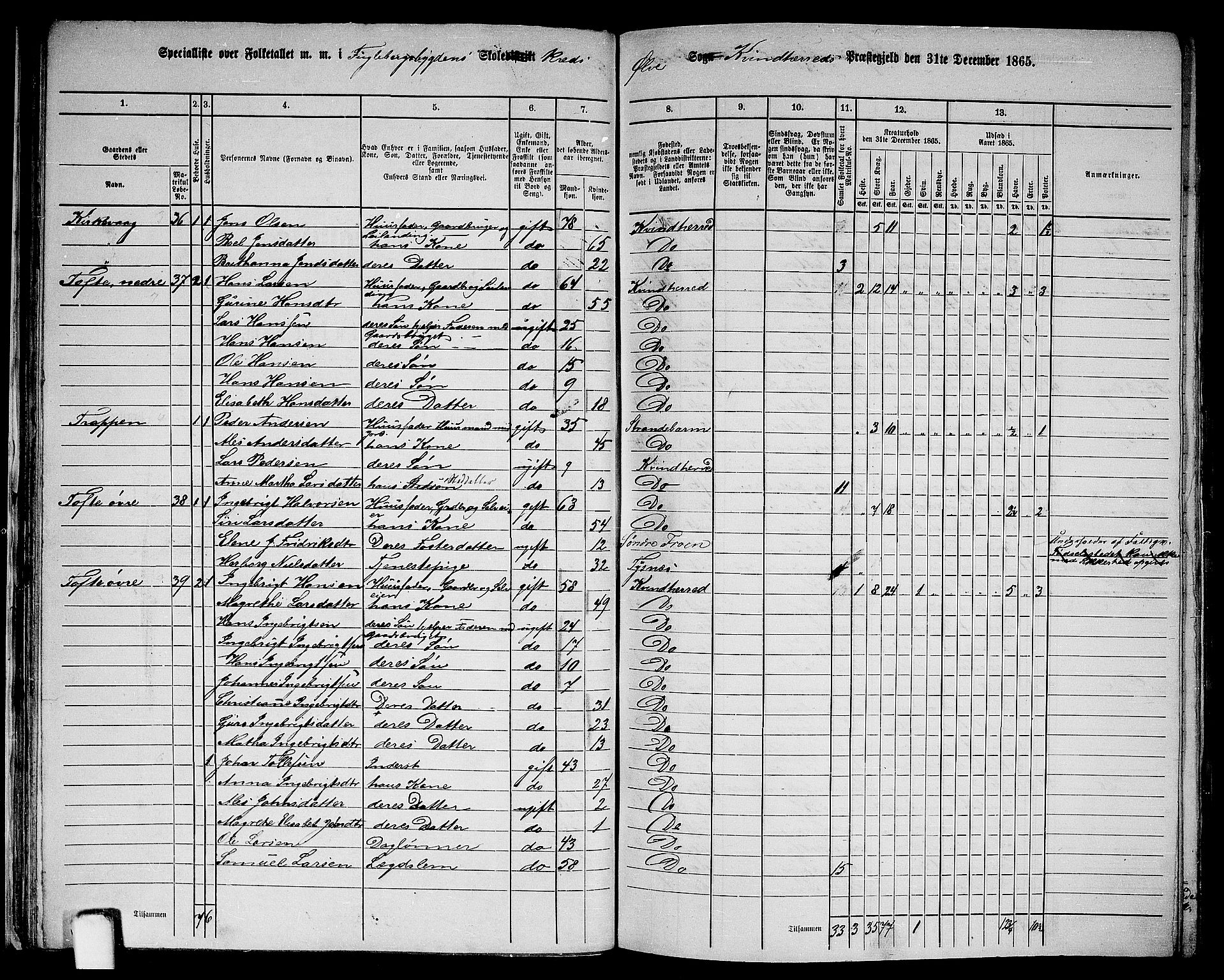 RA, 1865 census for Kvinnherad, 1865, p. 35