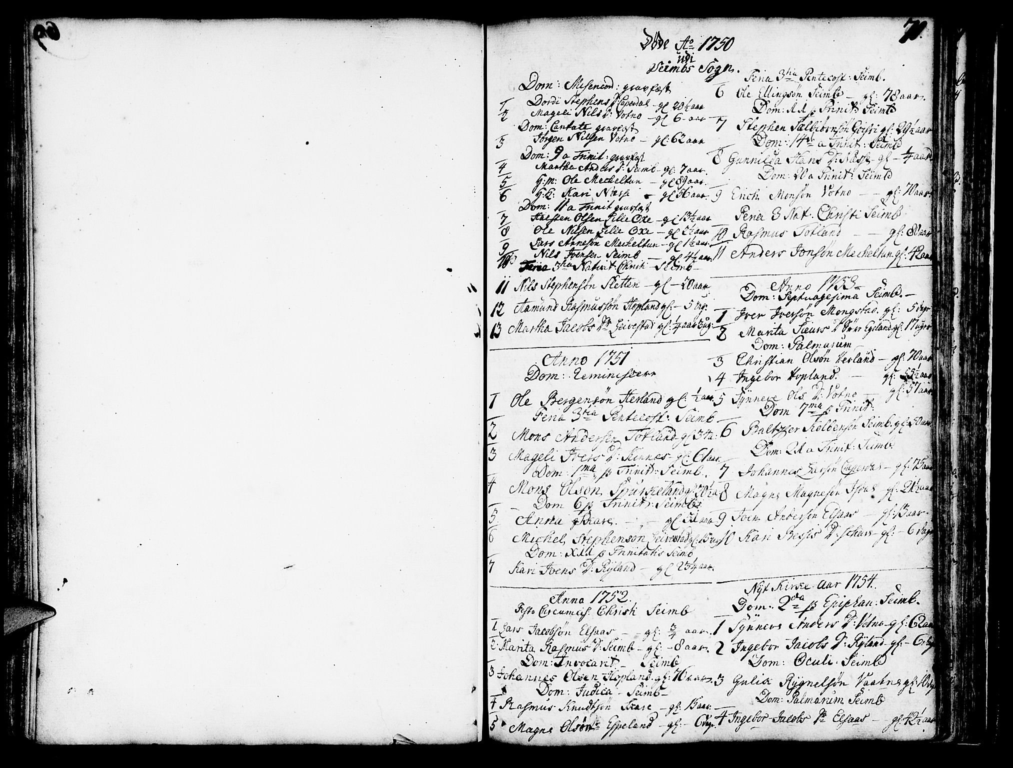 Hosanger sokneprestembete, SAB/A-75801/H/Haa: Parish register (official) no. A 1 /2, 1750-1766, p. 70