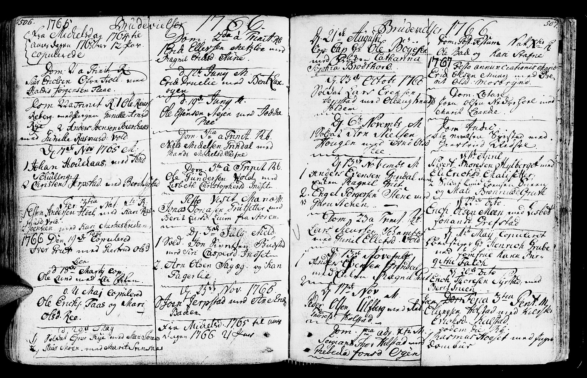 Ministerialprotokoller, klokkerbøker og fødselsregistre - Sør-Trøndelag, SAT/A-1456/672/L0851: Parish register (official) no. 672A04, 1751-1775, p. 506-507