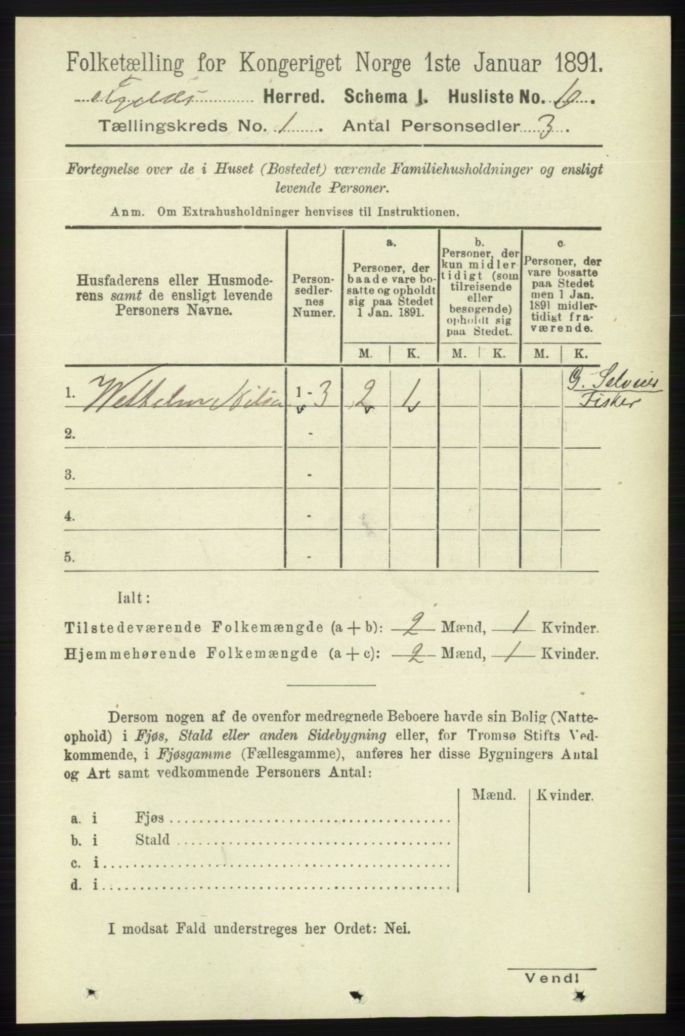 RA, 1891 census for 1246 Fjell, 1891, p. 28