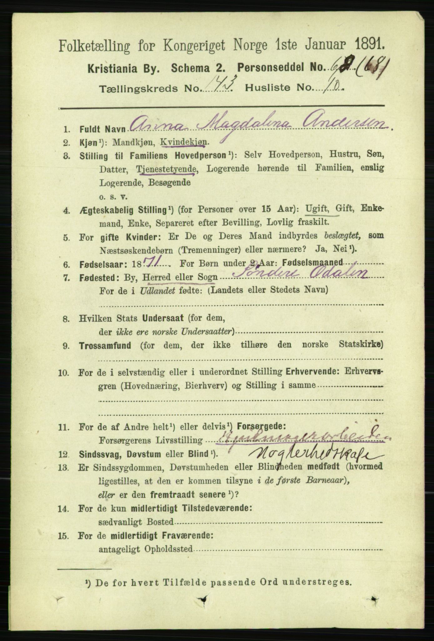 RA, 1891 census for 0301 Kristiania, 1891, p. 78987