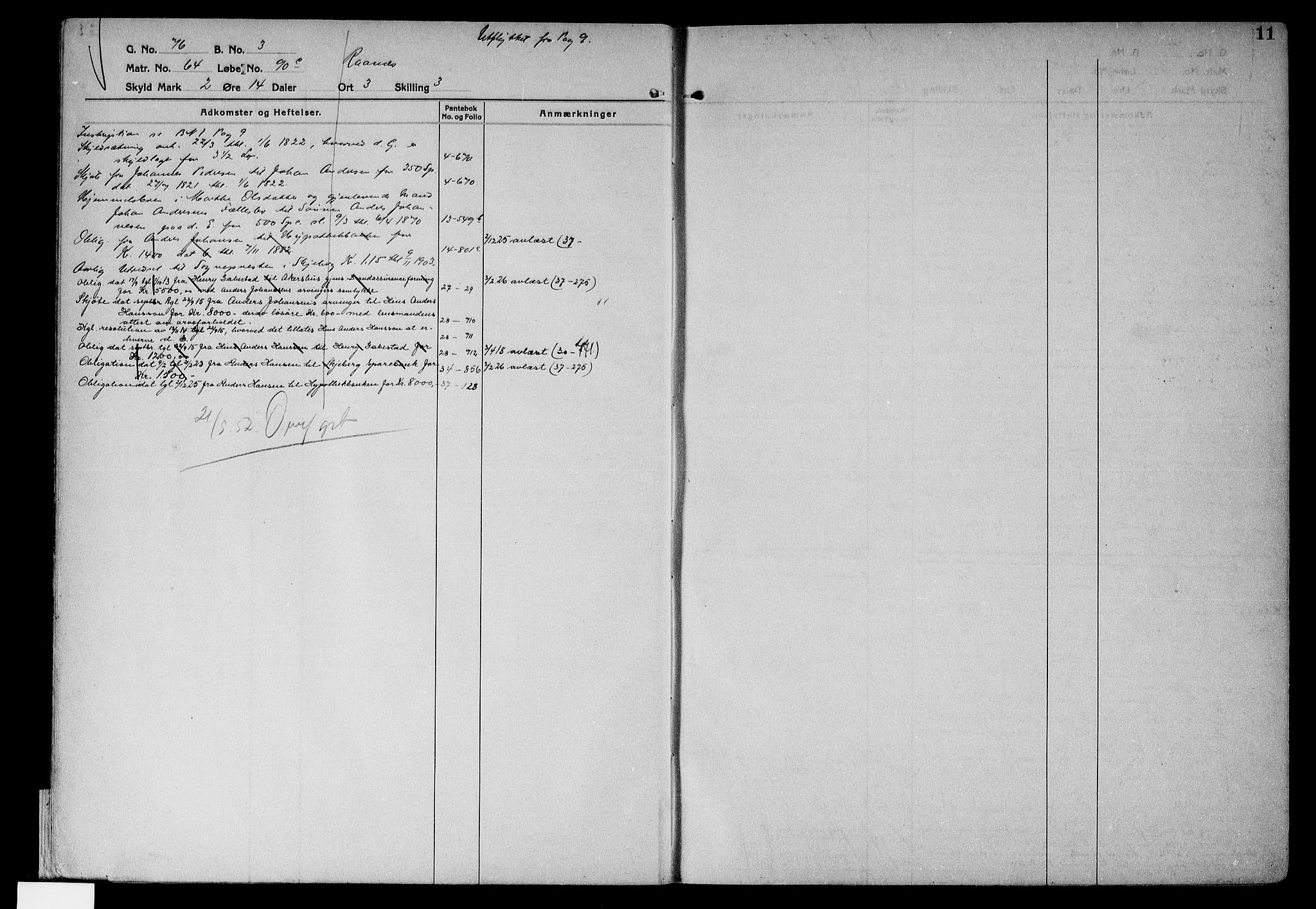 Tune sorenskriveri, AV/SAO-A-10470/G/Ga/Gab/Gabf/L0002a: Mortgage register no. VI 2a, 1910-1953, p. 11