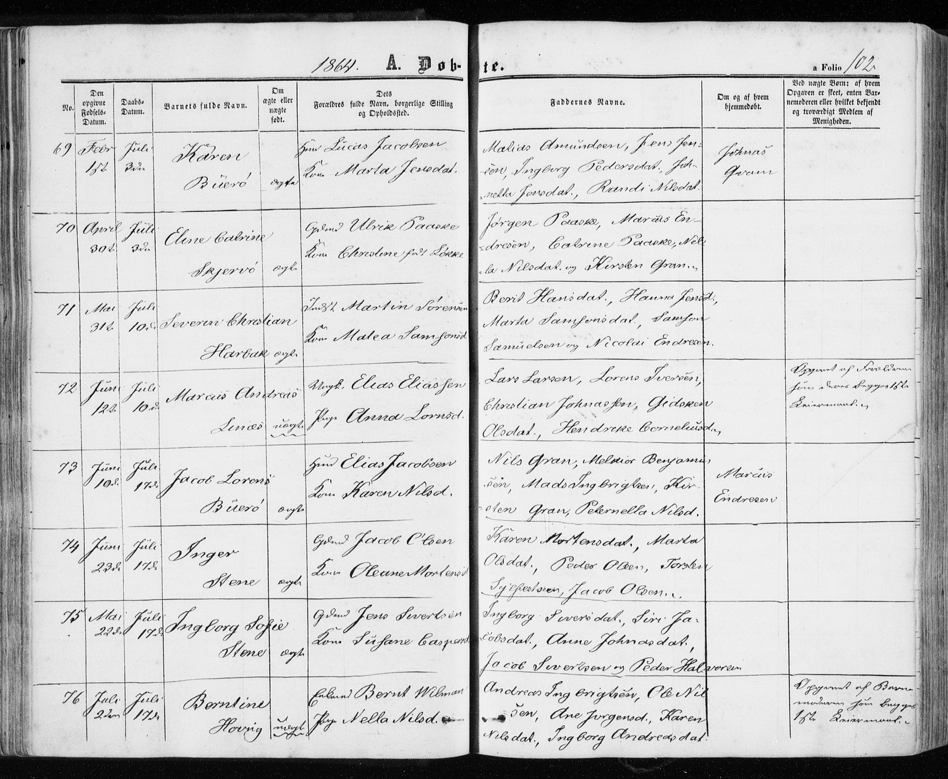 Ministerialprotokoller, klokkerbøker og fødselsregistre - Sør-Trøndelag, AV/SAT-A-1456/657/L0705: Parish register (official) no. 657A06, 1858-1867, p. 102