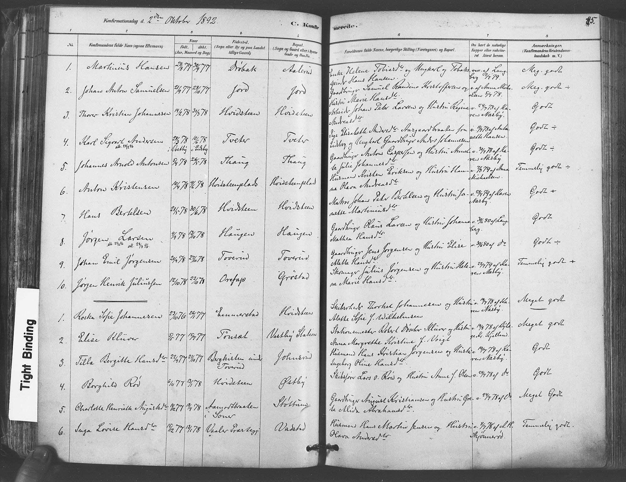 Vestby prestekontor Kirkebøker, AV/SAO-A-10893/F/Fa/L0009: Parish register (official) no. I 9, 1878-1900, p. 85