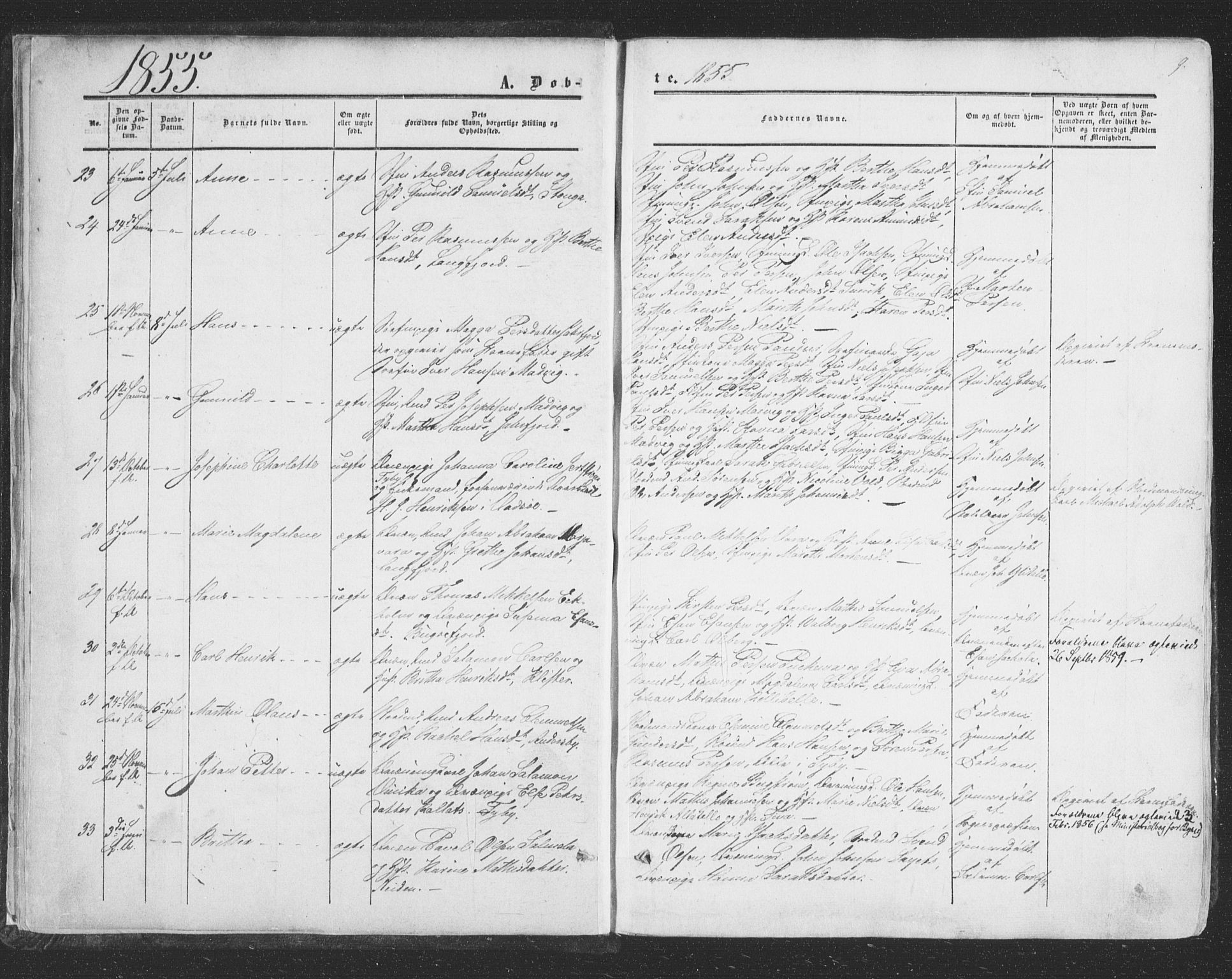 Vadsø sokneprestkontor, SATØ/S-1325/H/Ha/L0004kirke: Parish register (official) no. 4, 1854-1880, p. 9
