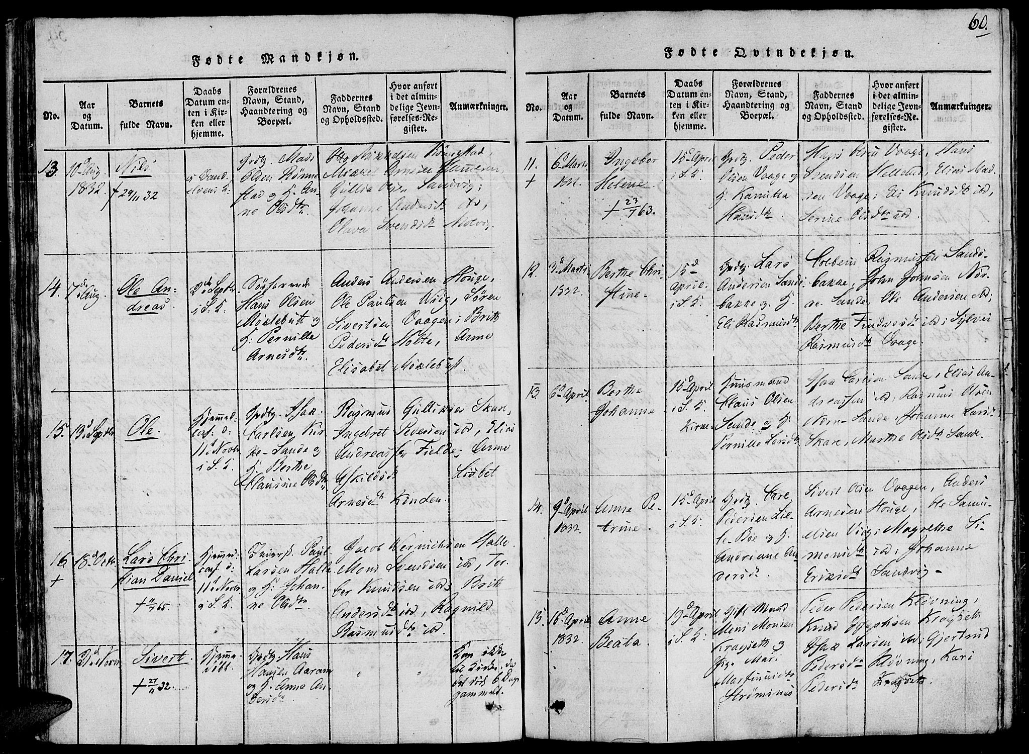 Ministerialprotokoller, klokkerbøker og fødselsregistre - Møre og Romsdal, SAT/A-1454/503/L0033: Parish register (official) no. 503A01, 1816-1841, p. 60