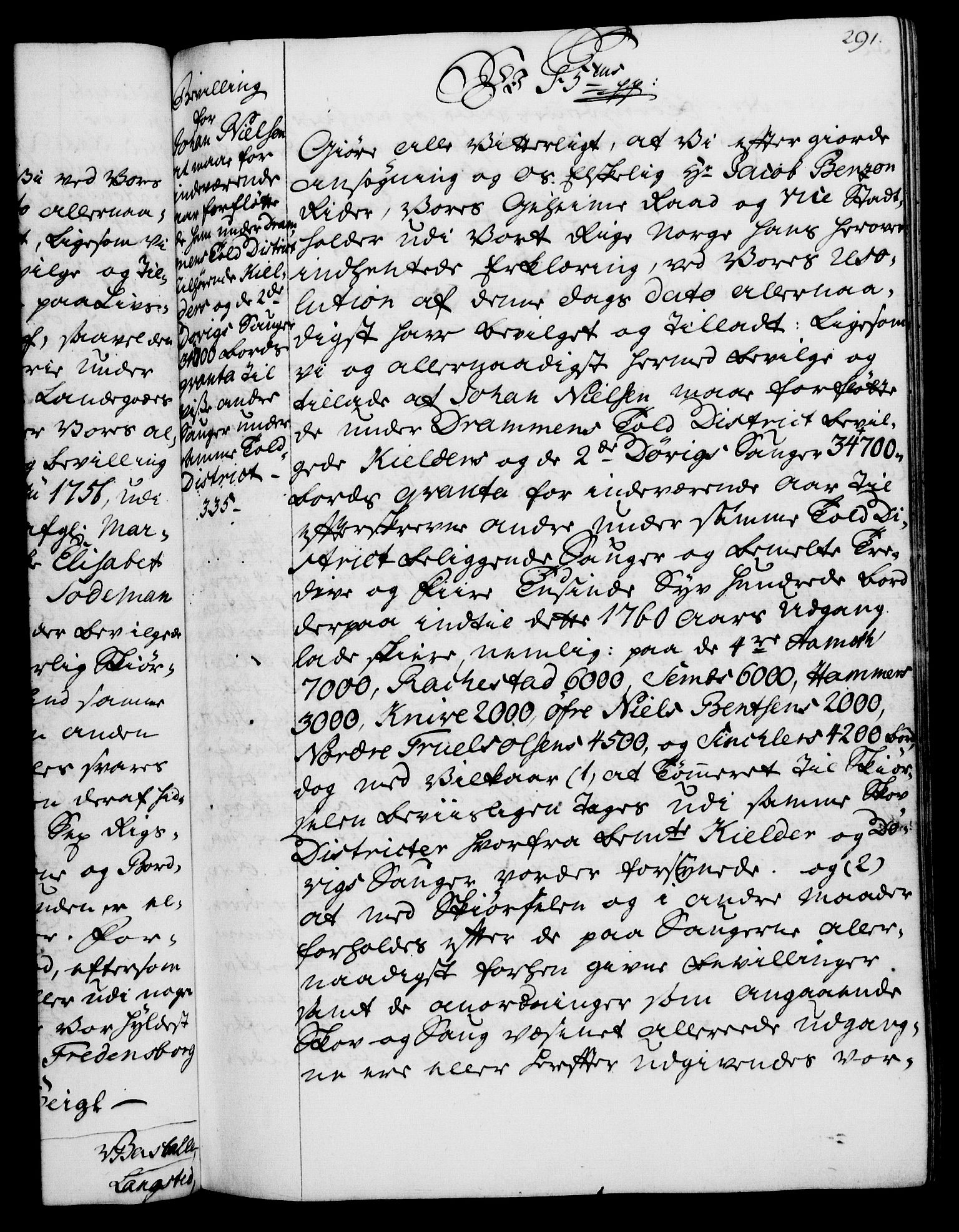 Rentekammeret, Kammerkanselliet, RA/EA-3111/G/Gg/Gga/L0007: Norsk ekspedisjonsprotokoll med register (merket RK 53.7), 1759-1768, p. 291