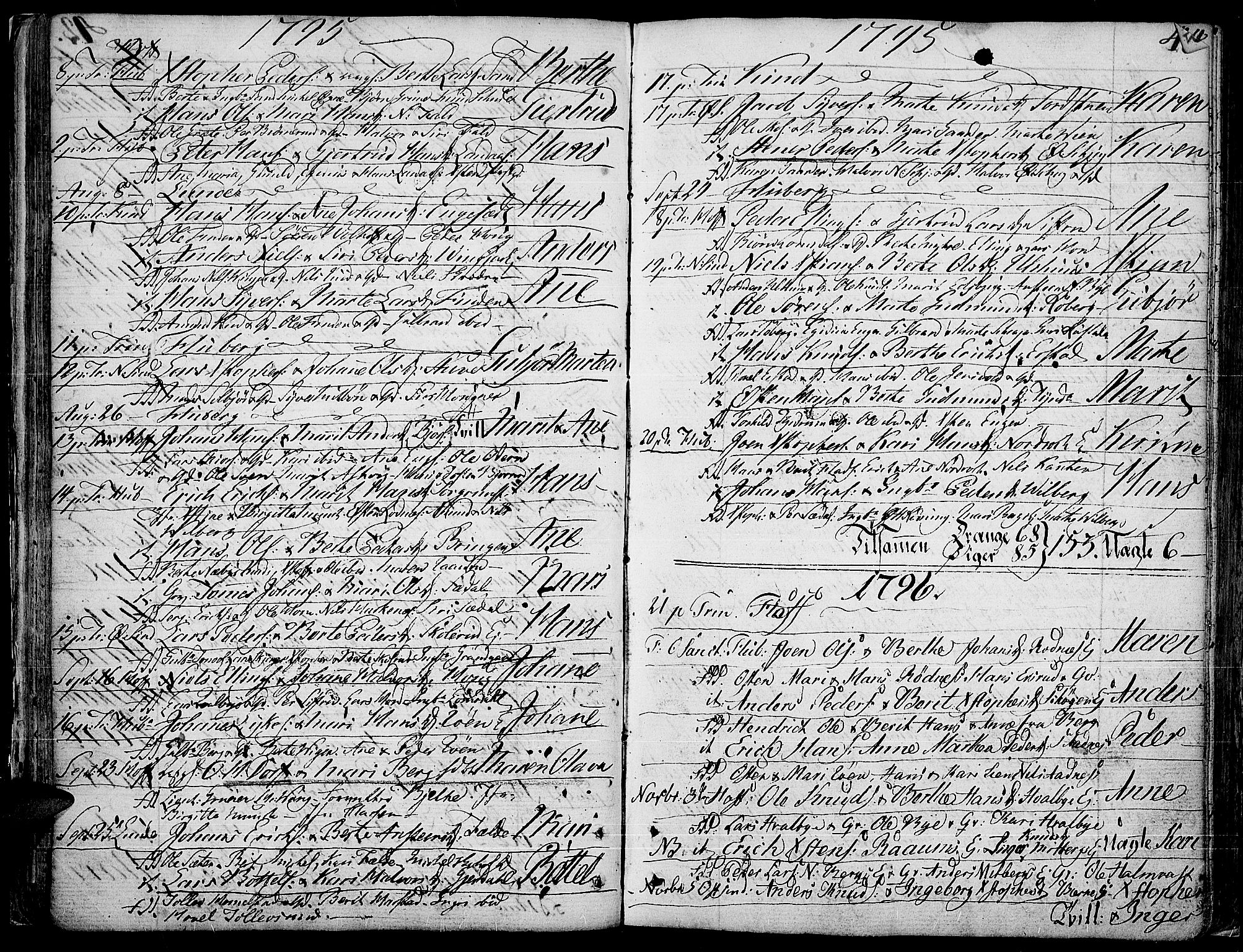 Land prestekontor, SAH/PREST-120/H/Ha/Haa/L0006: Parish register (official) no. 6, 1784-1813, p. 43
