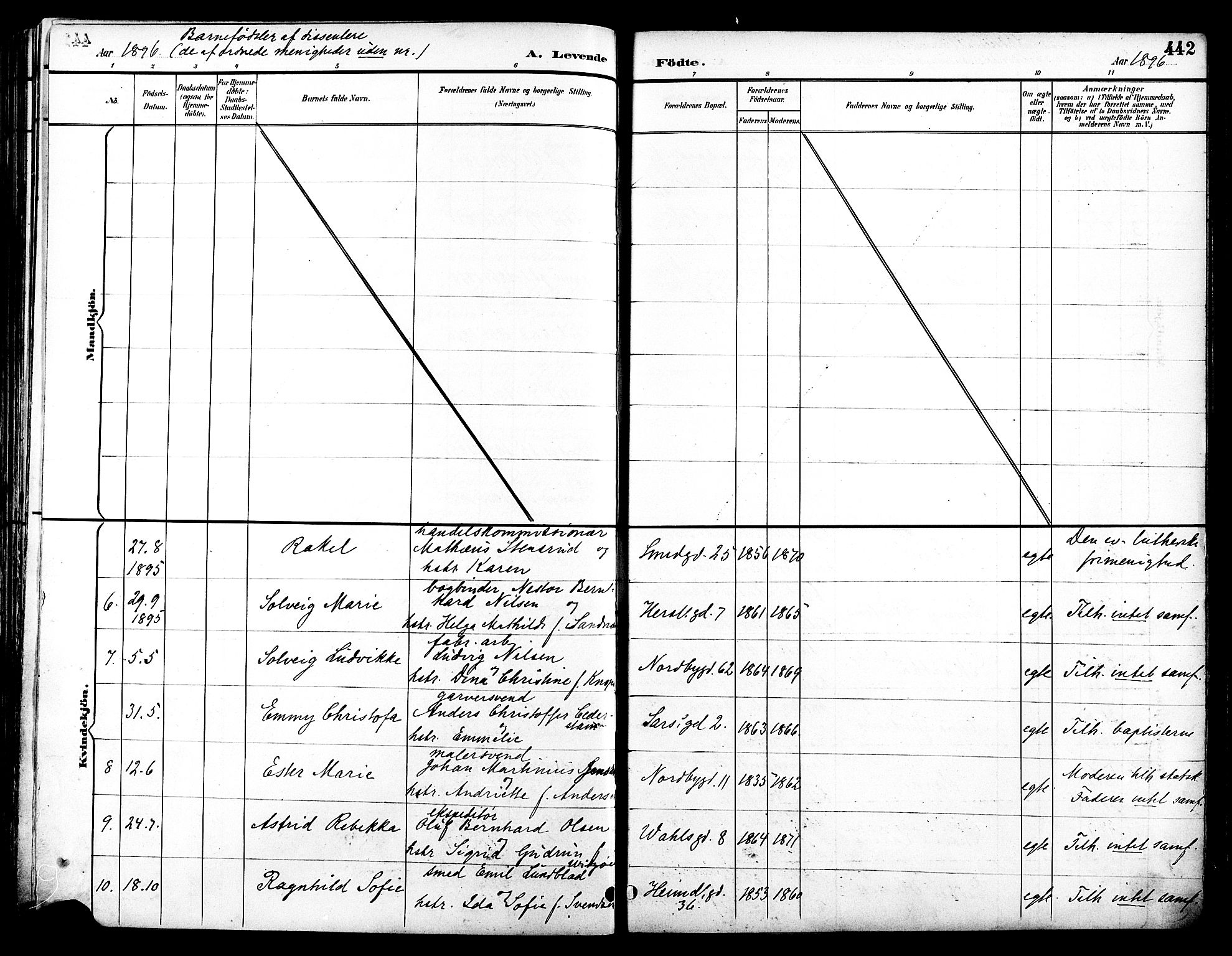 Grønland prestekontor Kirkebøker, SAO/A-10848/F/Fa/L0012: Parish register (official) no. 12, 1893-1900, p. 442