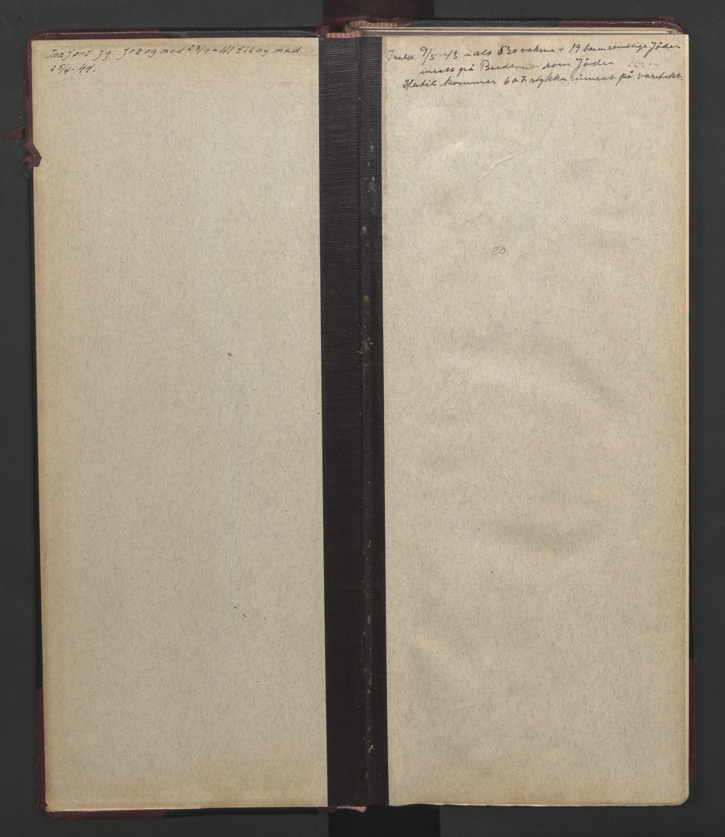 Statspolitiet - Hovedkontoret / Osloavdelingen, AV/RA-S-1329/C/Cl/L0014: Mottakelsesprotokoll, 1941-1944