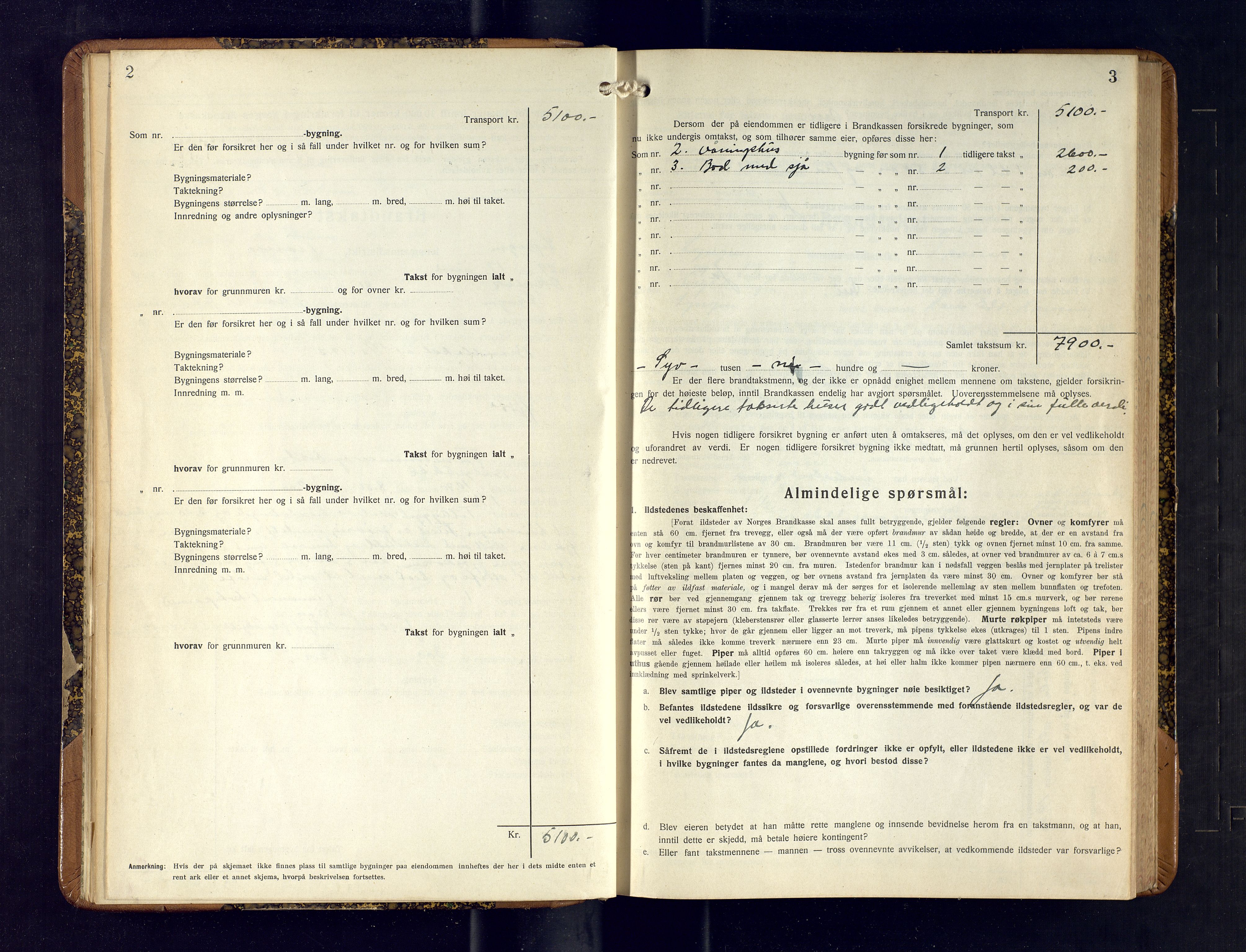 Lyngen lensmannskontor, SATØ/SATO-99/F/Fm/Fmb/L0128: Branntakstprotokoller, 1929-1931, p. 2-3
