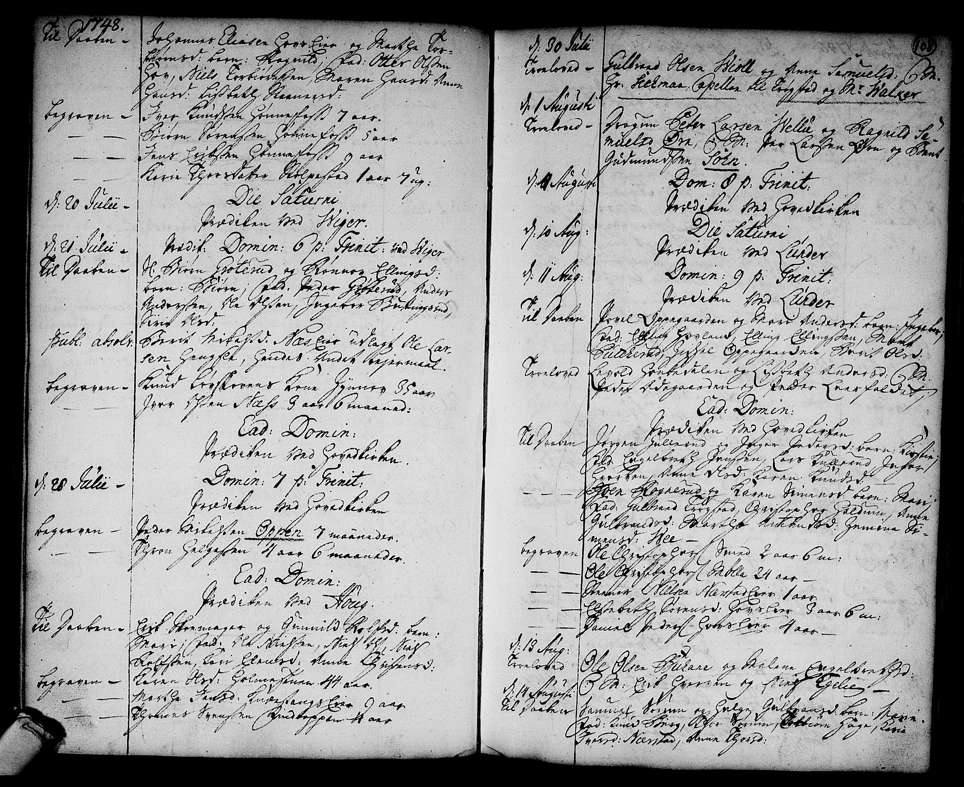 Norderhov kirkebøker, AV/SAKO-A-237/F/Fa/L0003a: Parish register (official) no. 3, 1740-1757, p. 108