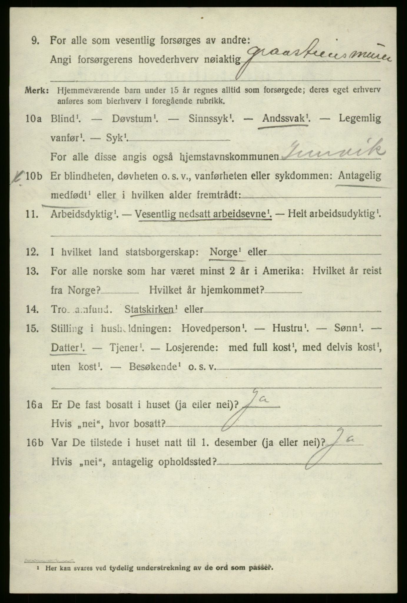 SAB, 1920 census for Innvik, 1920, p. 4528