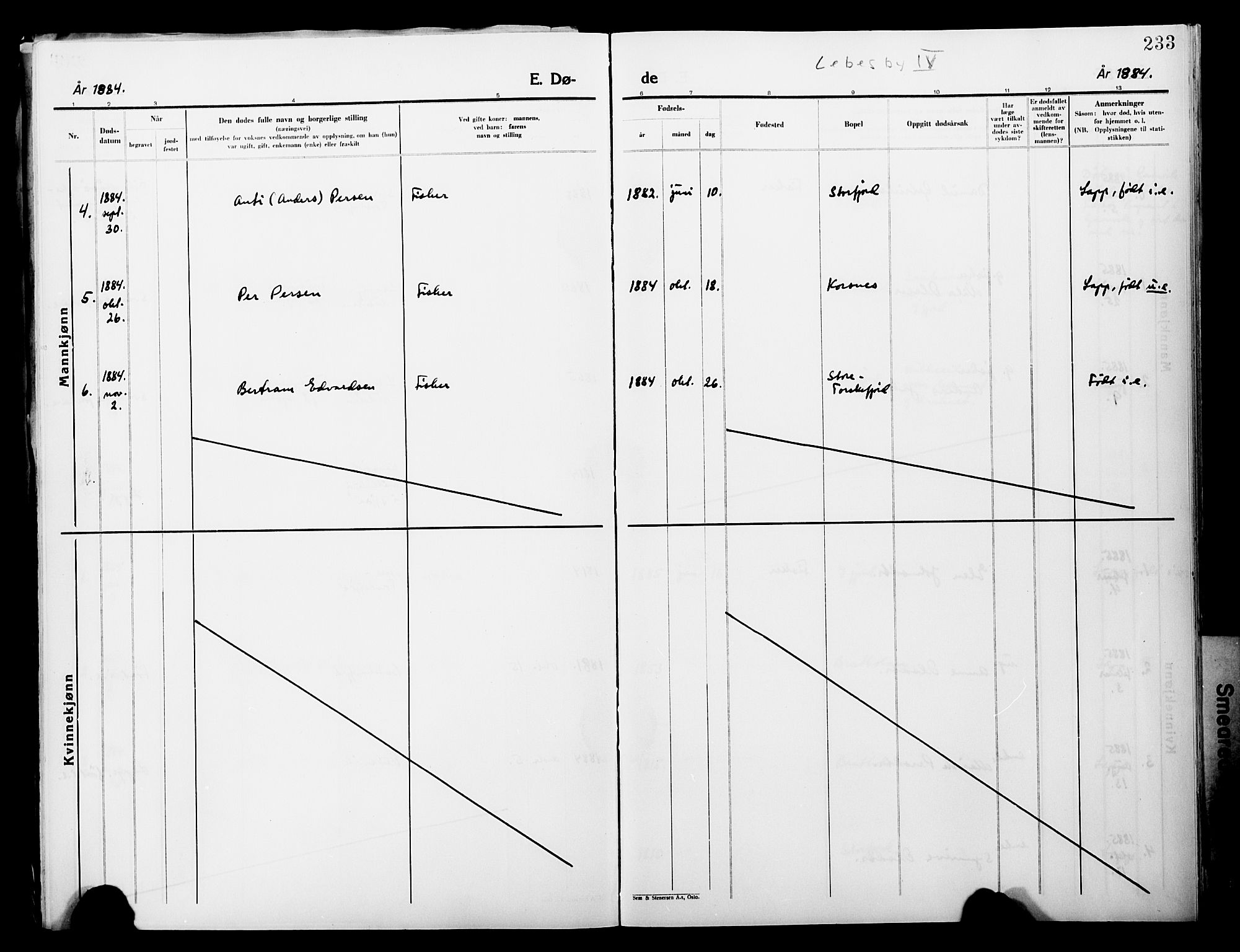 Lebesby sokneprestkontor, AV/SATØ-S-1353/H/Ha/L0004kirke: Parish register (official) no. 4, 1870-1902, p. 233