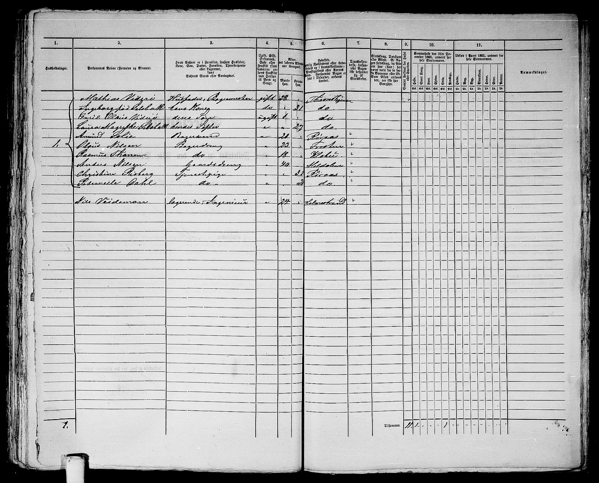 RA, 1865 census for Trondheim, 1865, p. 476