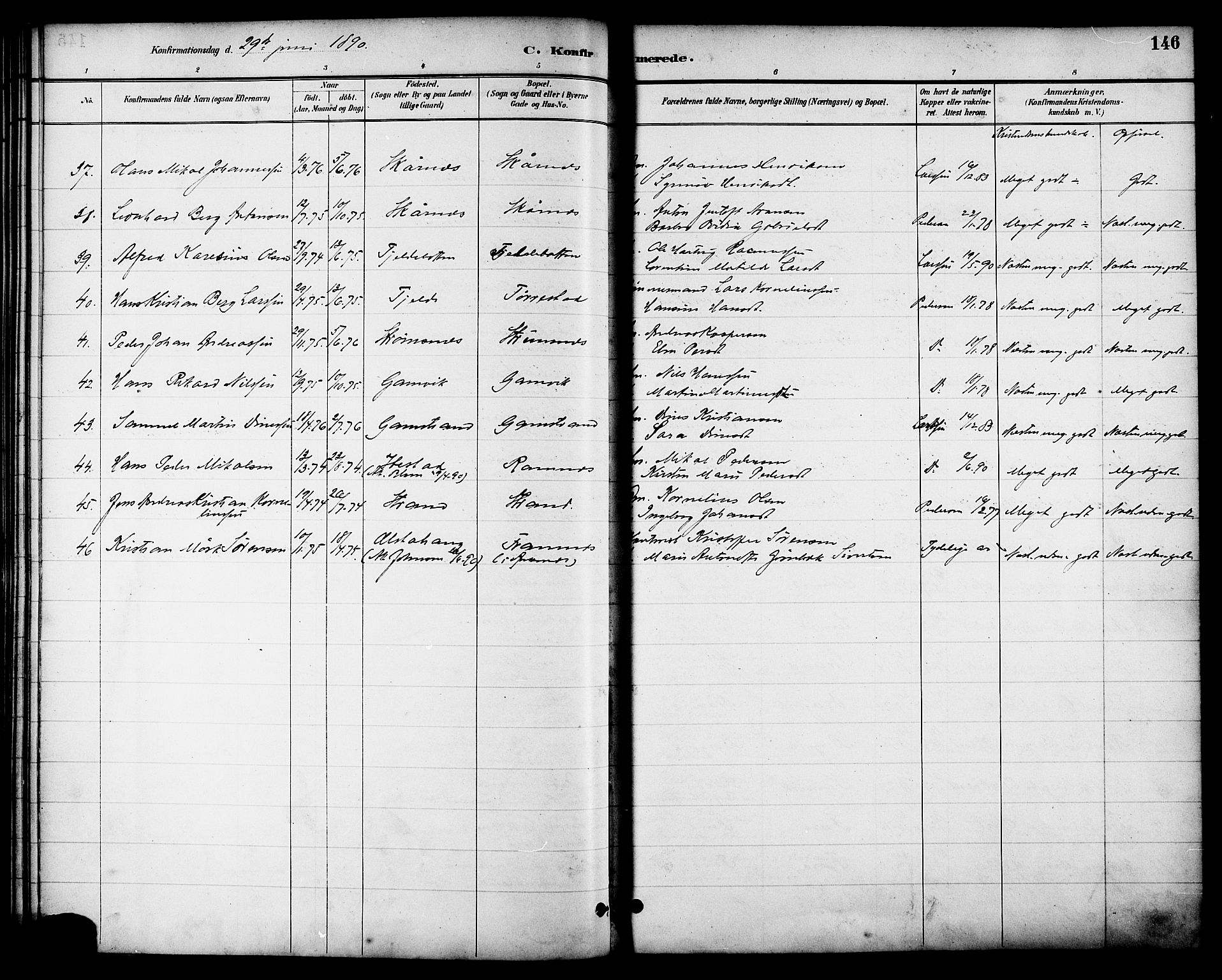 Ministerialprotokoller, klokkerbøker og fødselsregistre - Nordland, AV/SAT-A-1459/863/L0898: Parish register (official) no. 863A10, 1886-1897, p. 146