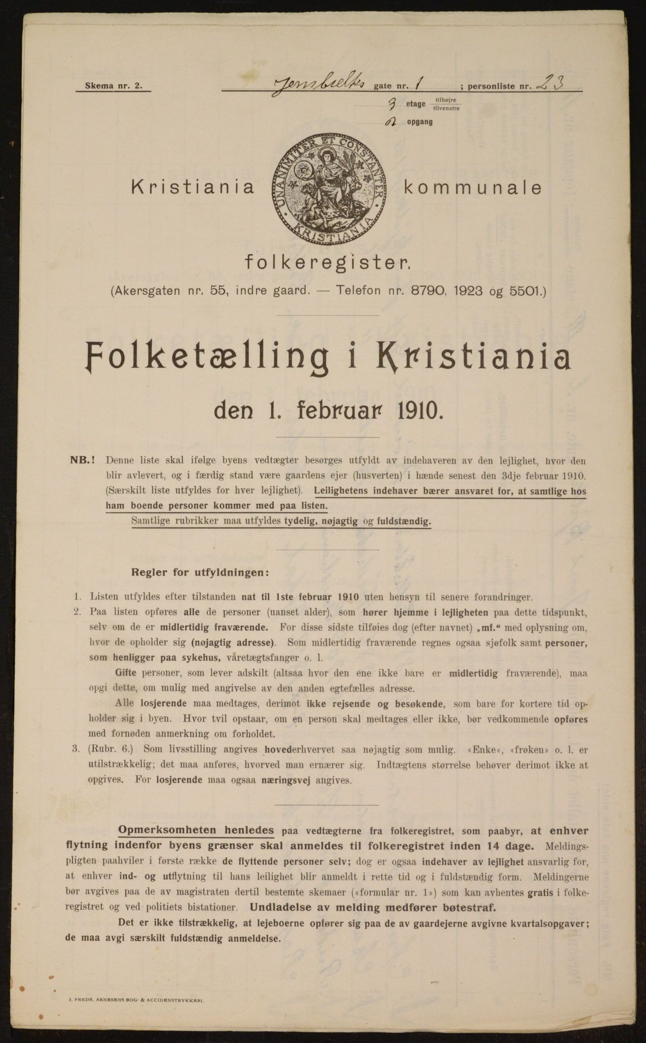 OBA, Municipal Census 1910 for Kristiania, 1910, p. 44150