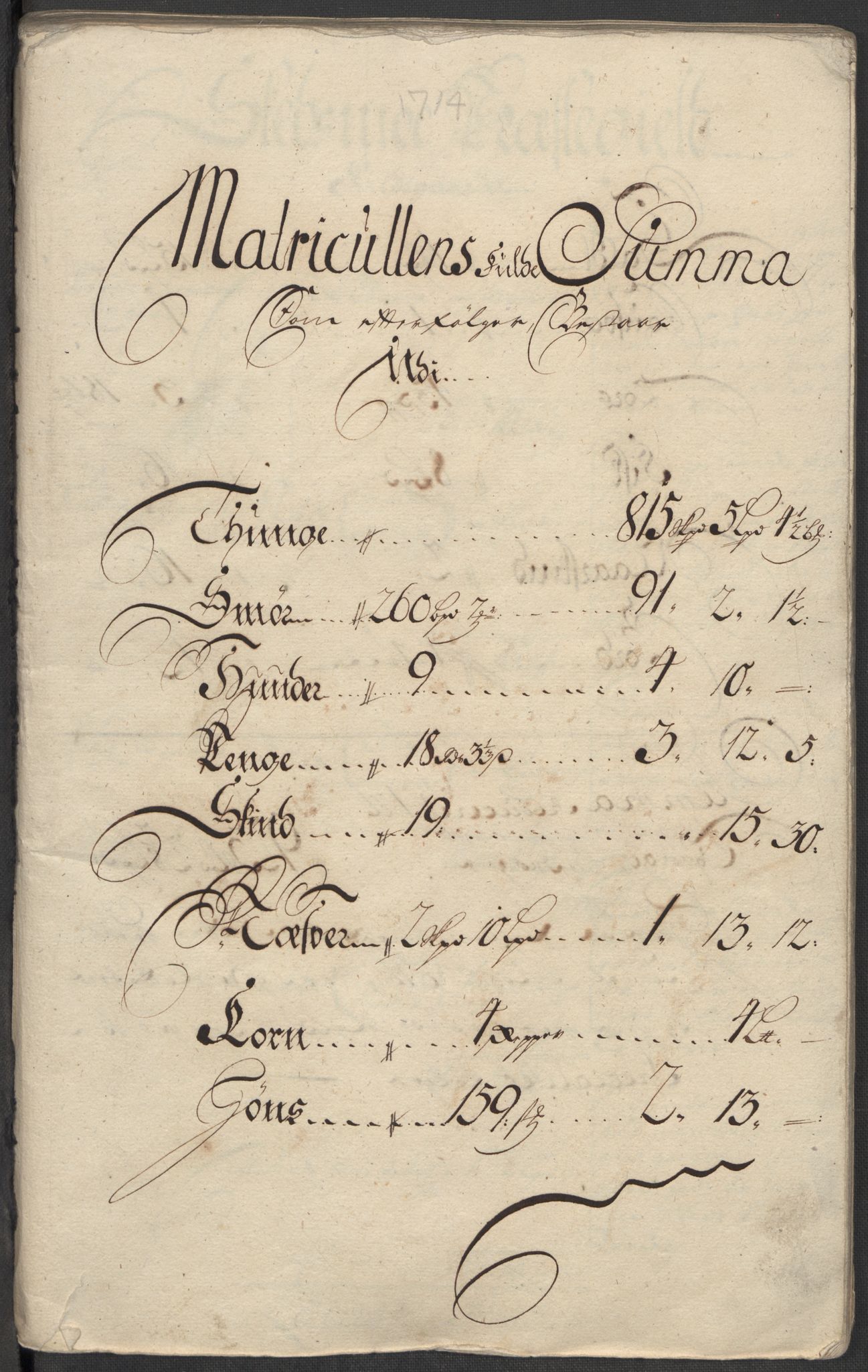 Rentekammeret inntil 1814, Reviderte regnskaper, Fogderegnskap, AV/RA-EA-4092/R11/L0596: Fogderegnskap Nedre Romerike, 1714, p. 15