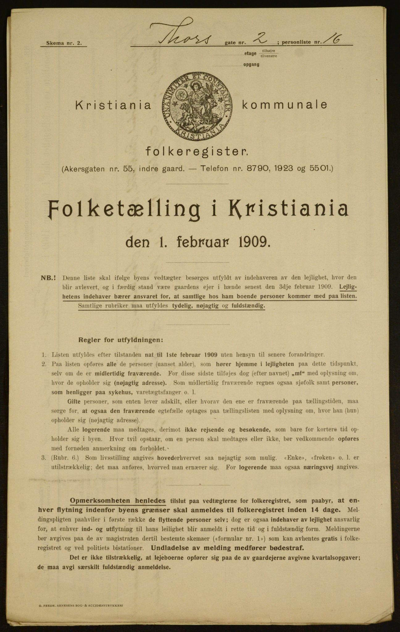 OBA, Municipal Census 1909 for Kristiania, 1909, p. 103723