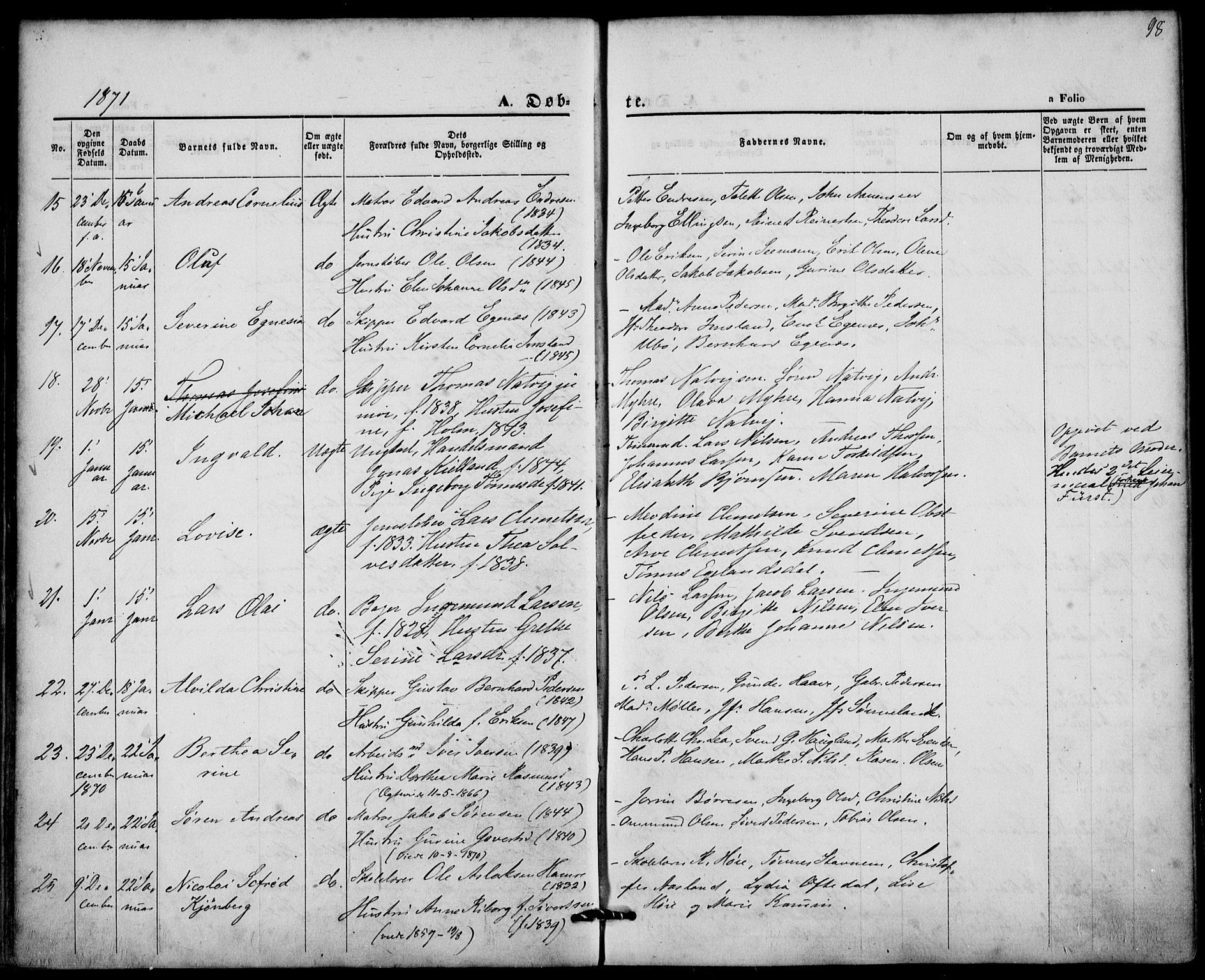 St. Petri sokneprestkontor, AV/SAST-A-101813/001/30/30BA/L0008: Parish register (official) no. A 8, 1868-1876, p. 98