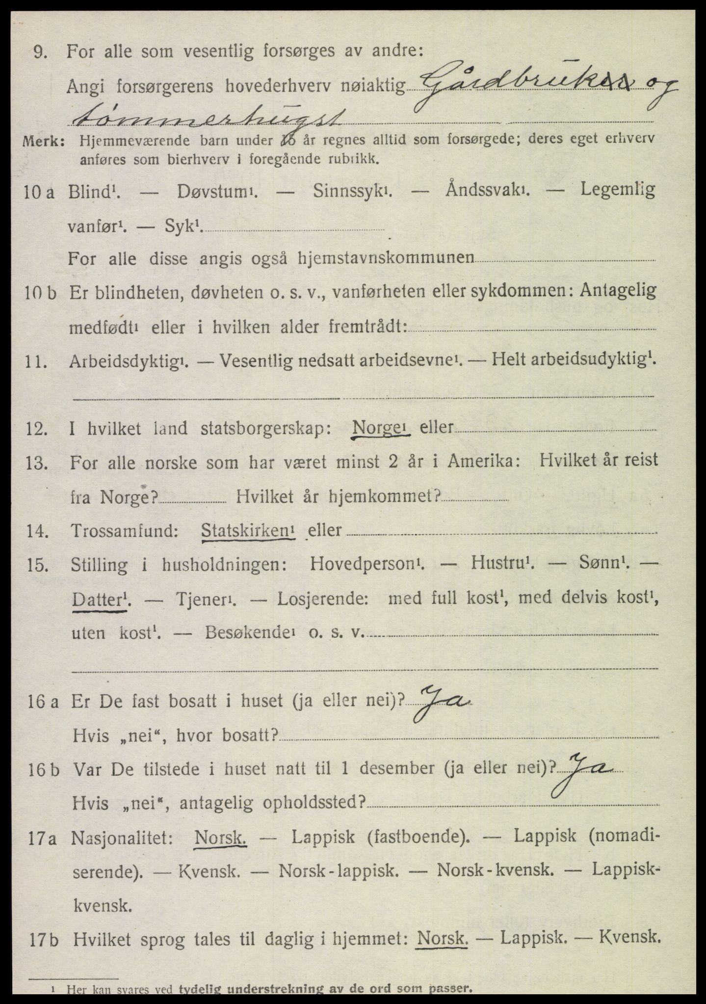 SAT, 1920 census for Snåsa, 1920, p. 5529