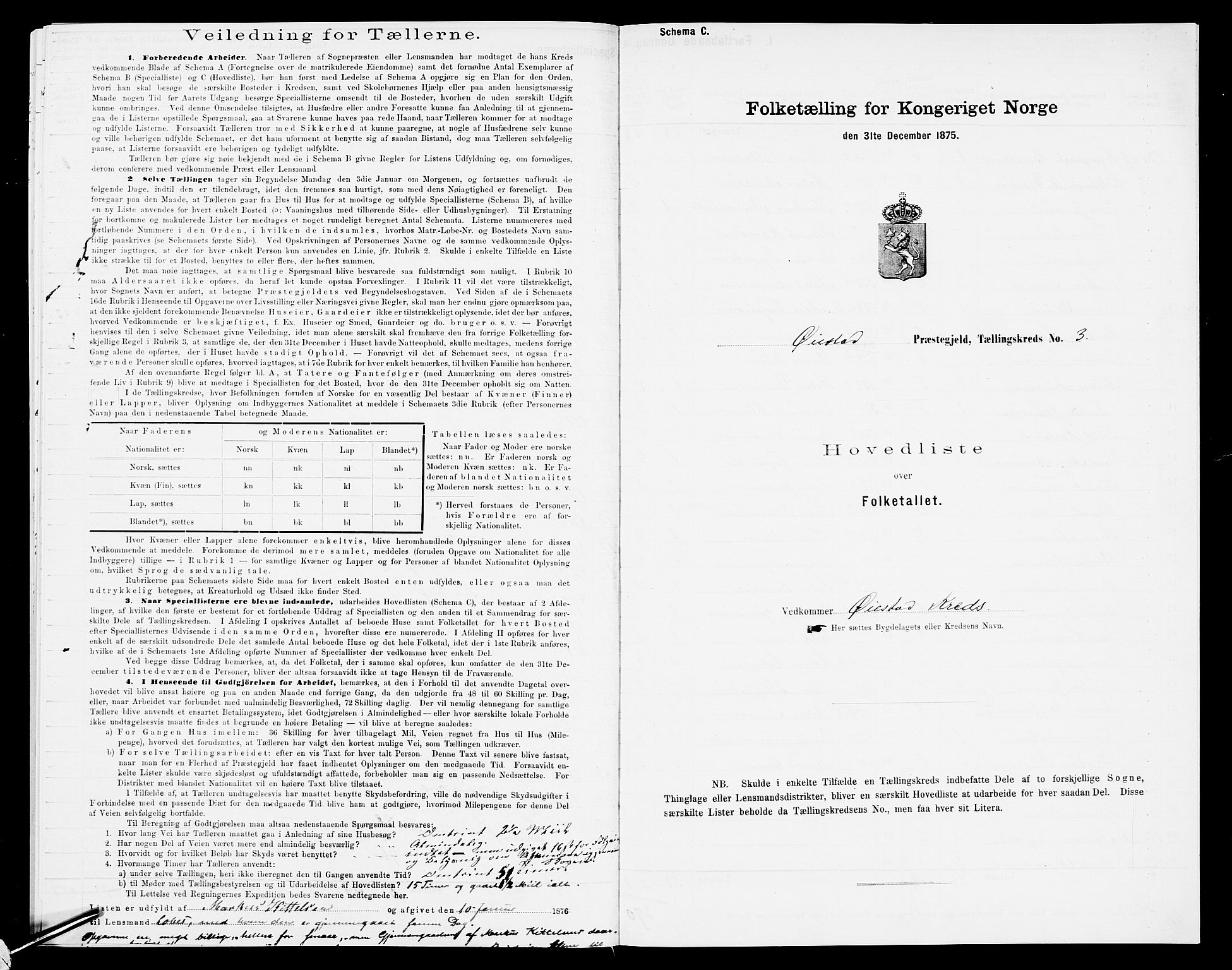 SAK, 1875 census for 0920P Øyestad, 1875, p. 35