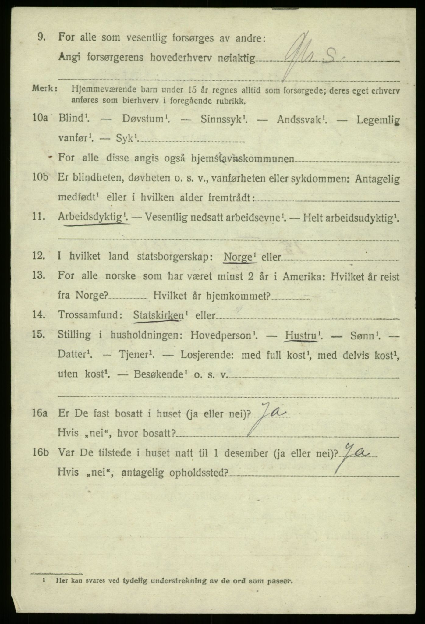 SAB, 1920 census for Manger, 1920, p. 9719