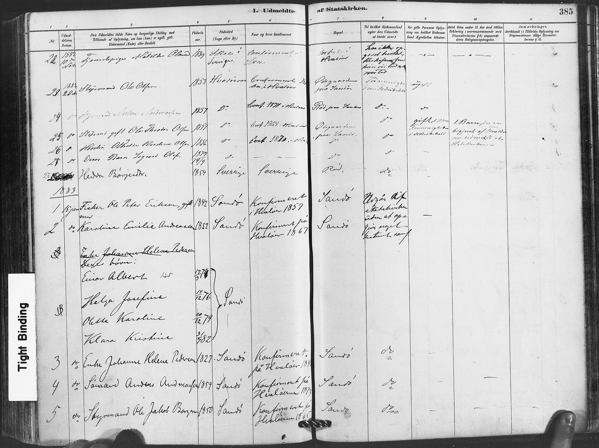 Hvaler prestekontor Kirkebøker, SAO/A-2001/F/Fa/L0008: Parish register (official) no. I 8, 1878-1895, p. 385