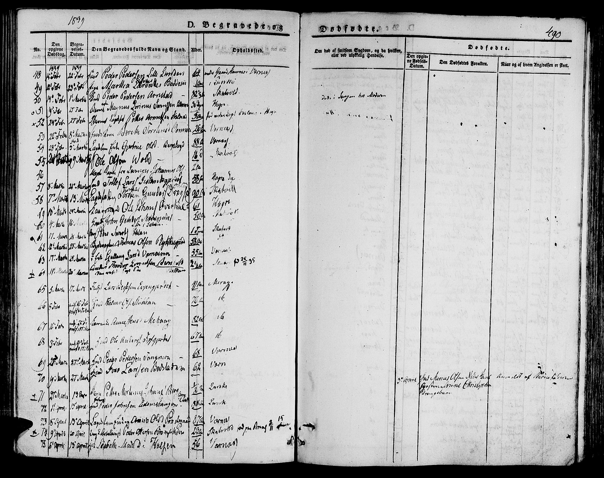 Ministerialprotokoller, klokkerbøker og fødselsregistre - Nord-Trøndelag, AV/SAT-A-1458/709/L0072: Parish register (official) no. 709A12, 1833-1844, p. 490